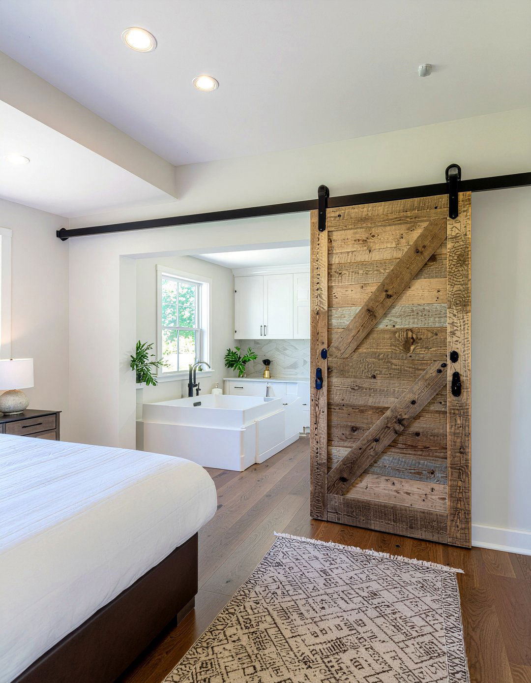 Sliding Barn Door - 30 open plan bedroom ideas