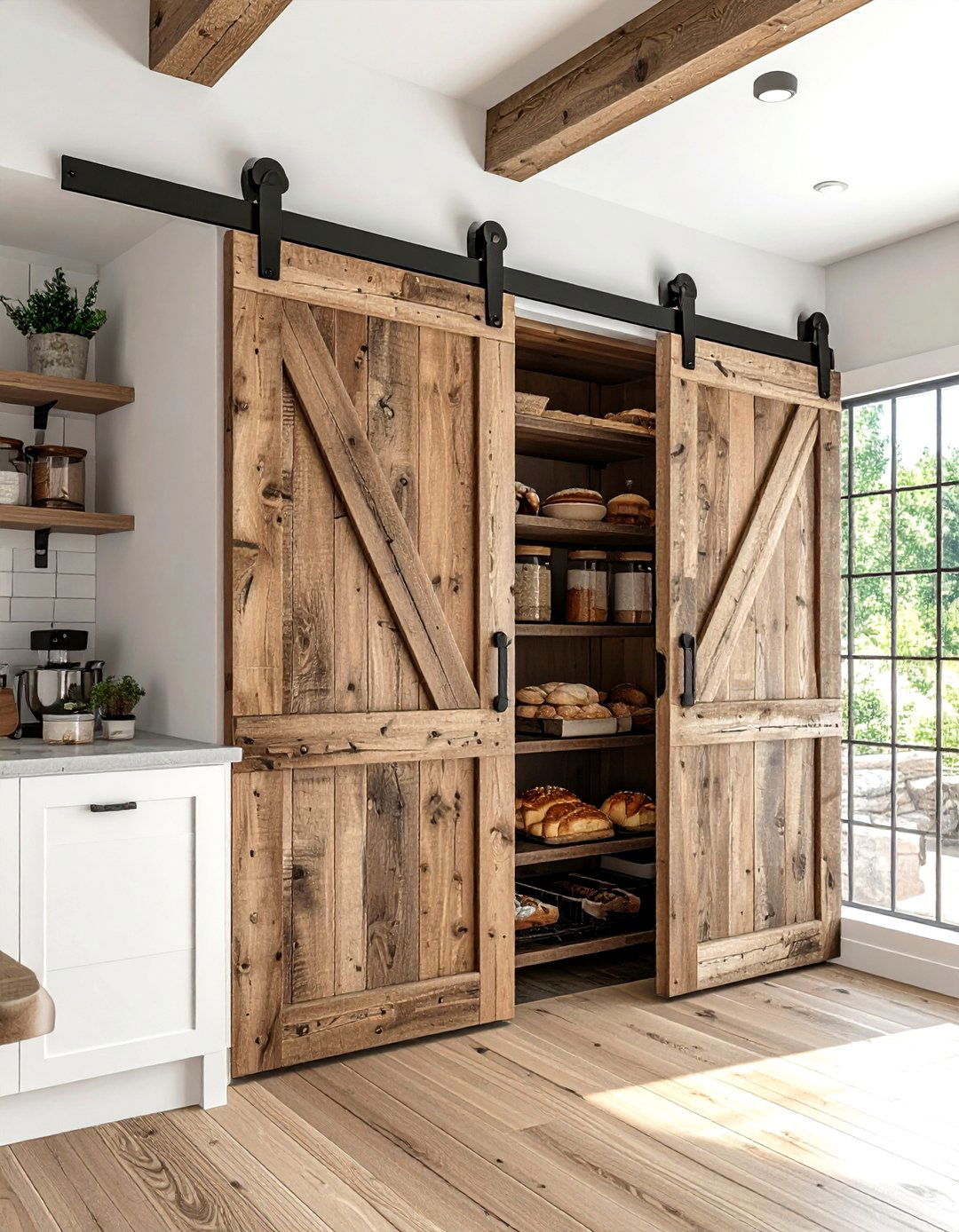 Sliding Barn Door Baking Pantry - 30 kitchen baking center ideas