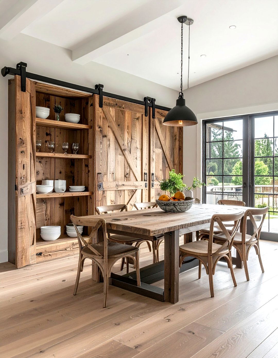 Sliding Barn Door Cabinet - 30 dining room creative storage ideas