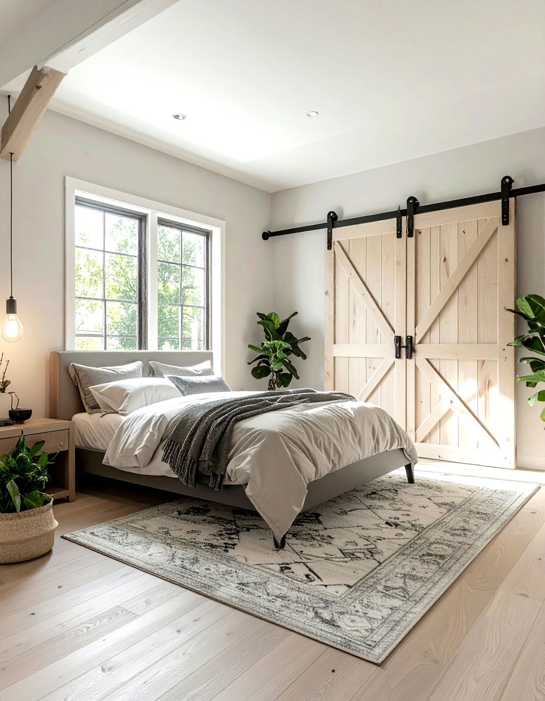 Sliding Barn Door Cream Bedroom - 30 industrial cream bedroom ideas