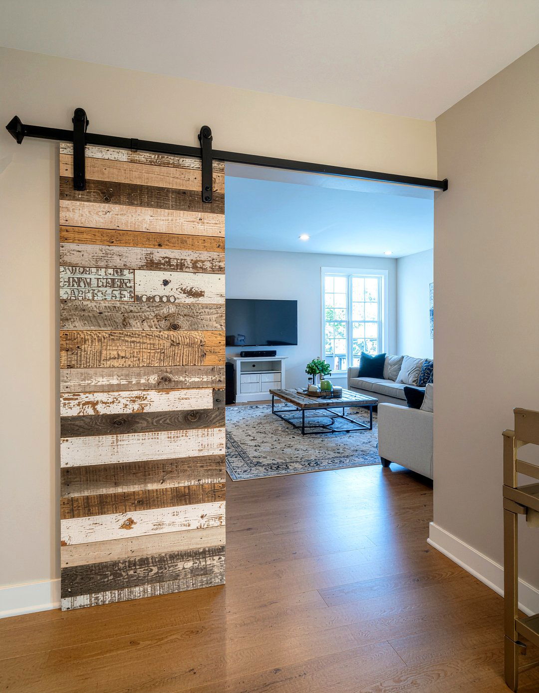 Sliding Barn Door Divider - 30 living room divider ideas