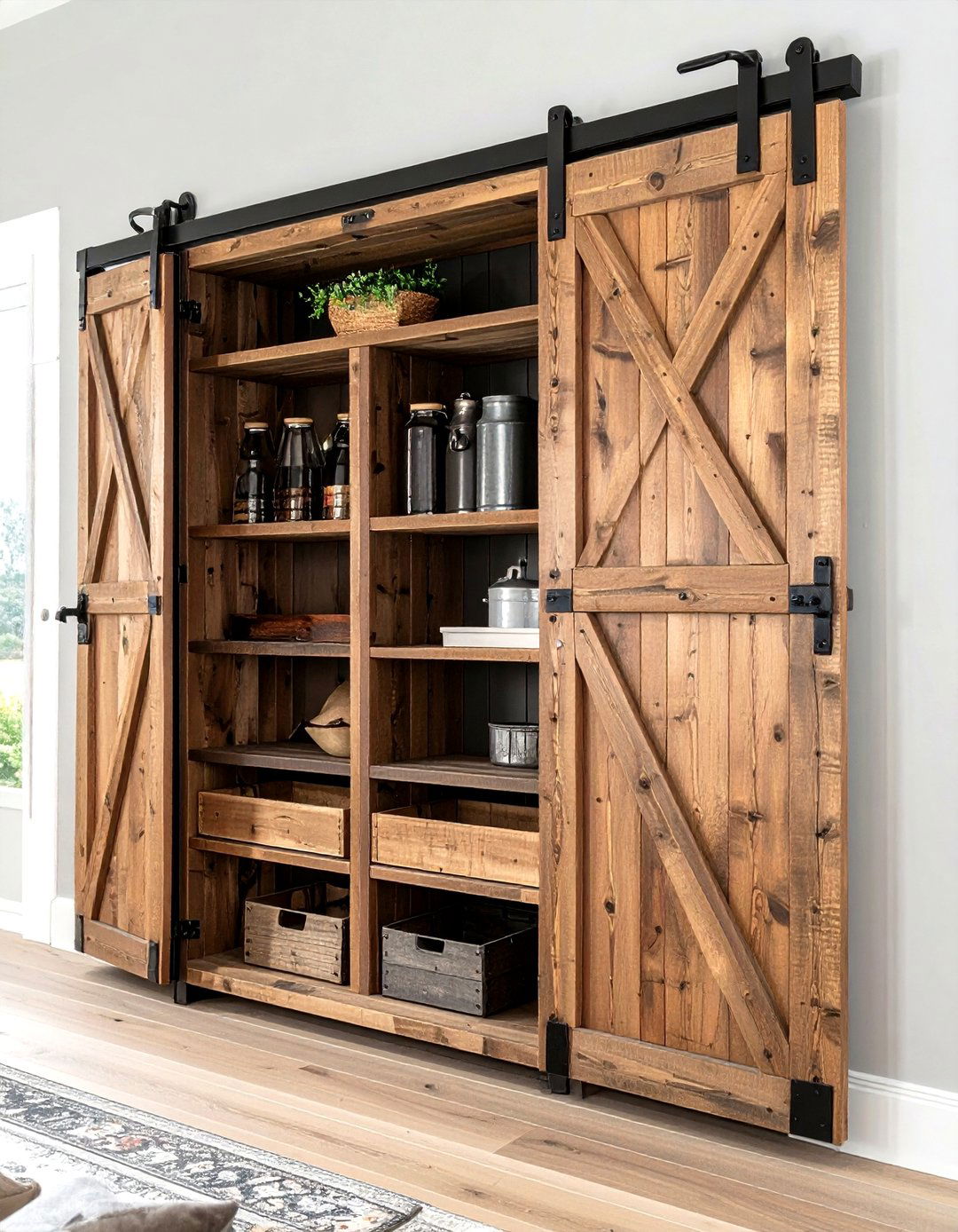 Sliding Barn Door Hutch - 30 kitchen hutch ideas