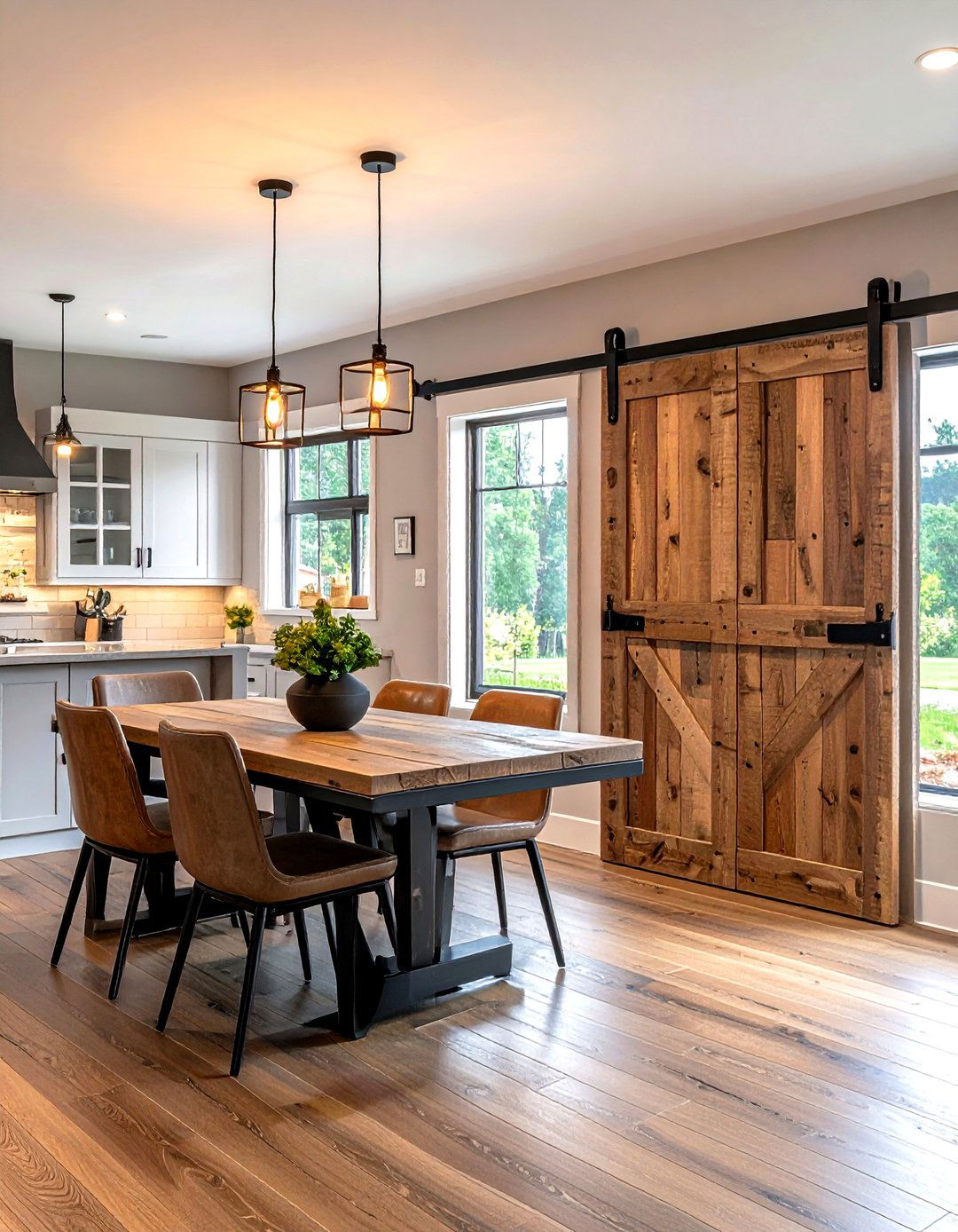Sliding Barn Door Pantry - 30 small space dining ideas