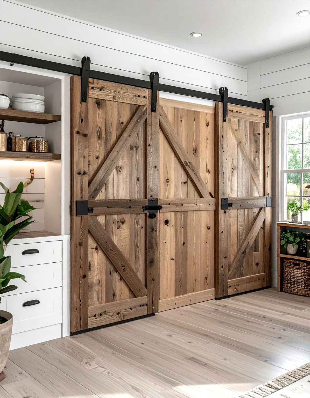 Sliding Barn Door Pantry - 30 farmhouse kitchen ideas