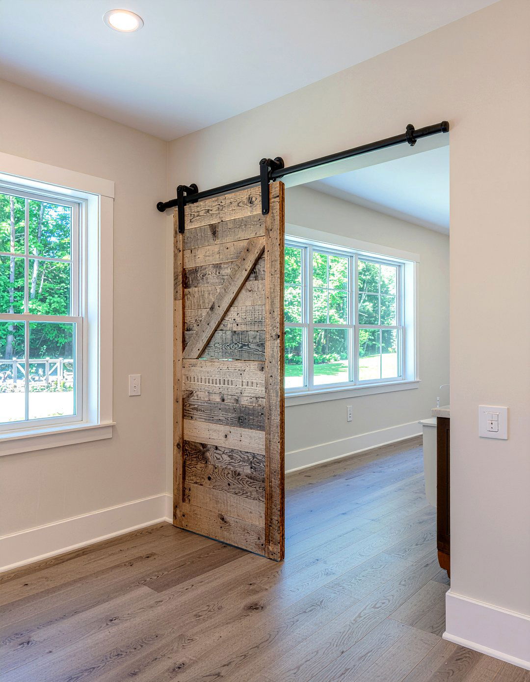 Sliding Barn Door Storage - 30 kitchen drop zone ideas