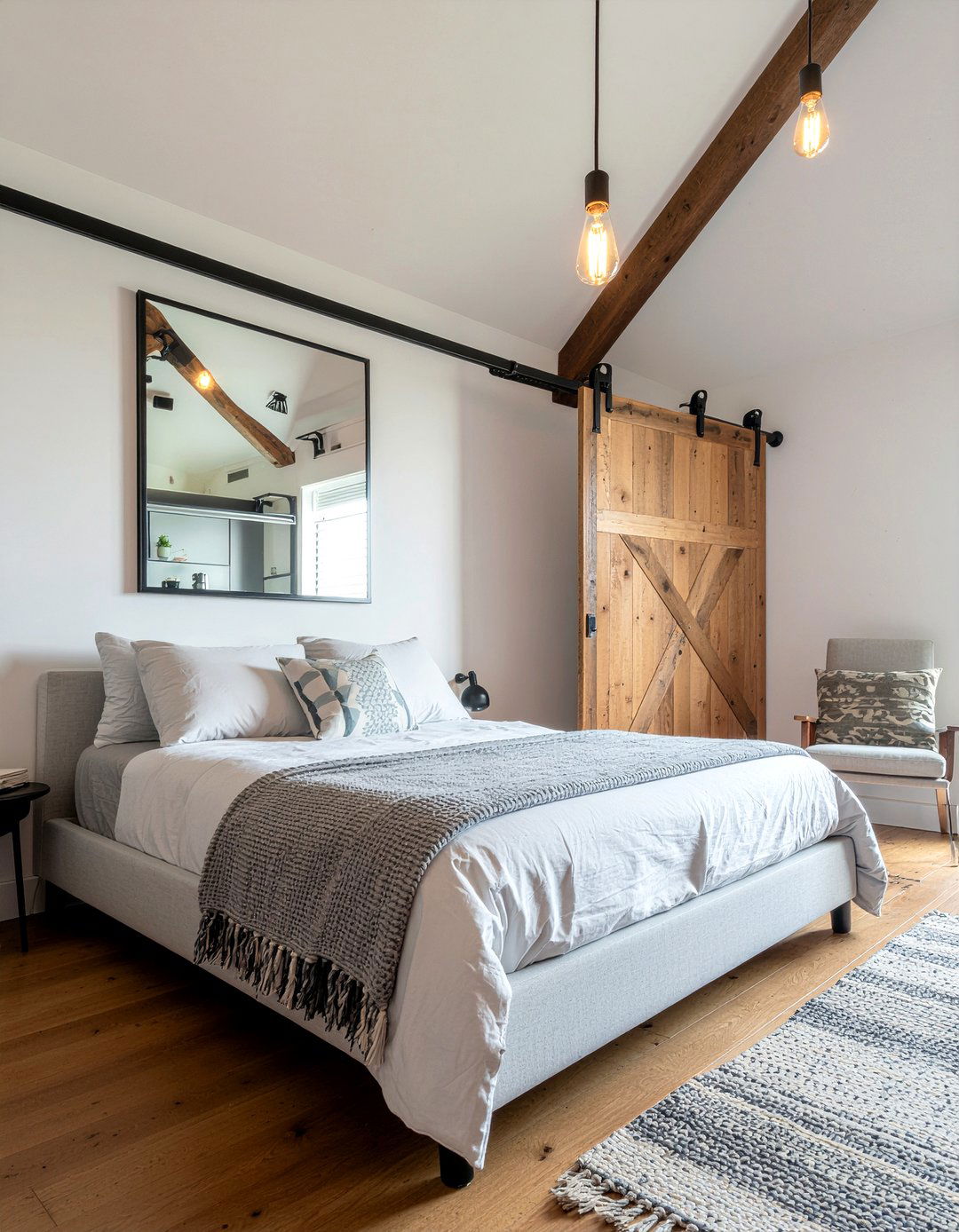 Sliding Barn Door Wardrobe - 30 bedroom reclaimed wood furniture ideas