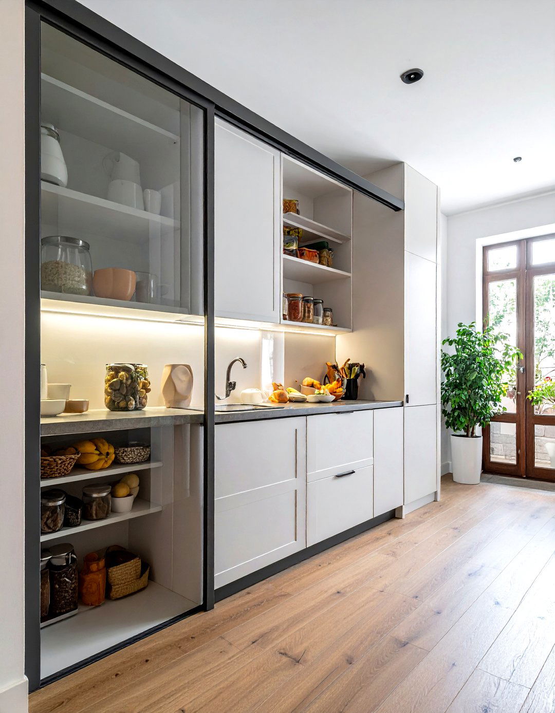 Sliding Cabinet Doors - 30 small kitchen cabinet ideas