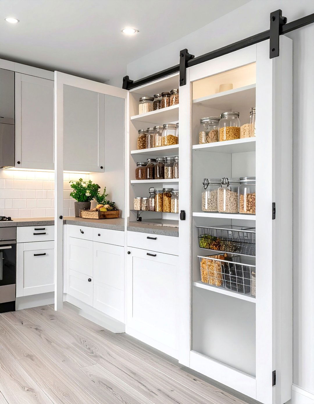 Sliding Door Pantry - 30 compact kitchen ideas