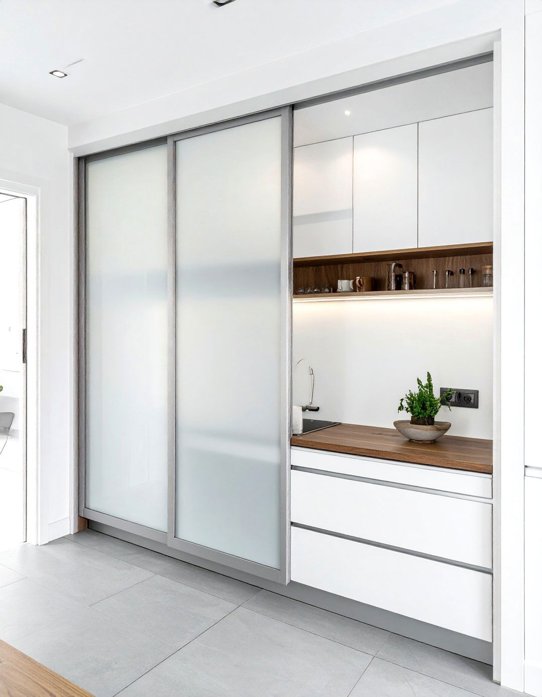 Sliding Door Tall Cabinet - 30 tall cabinet kitchen ideas