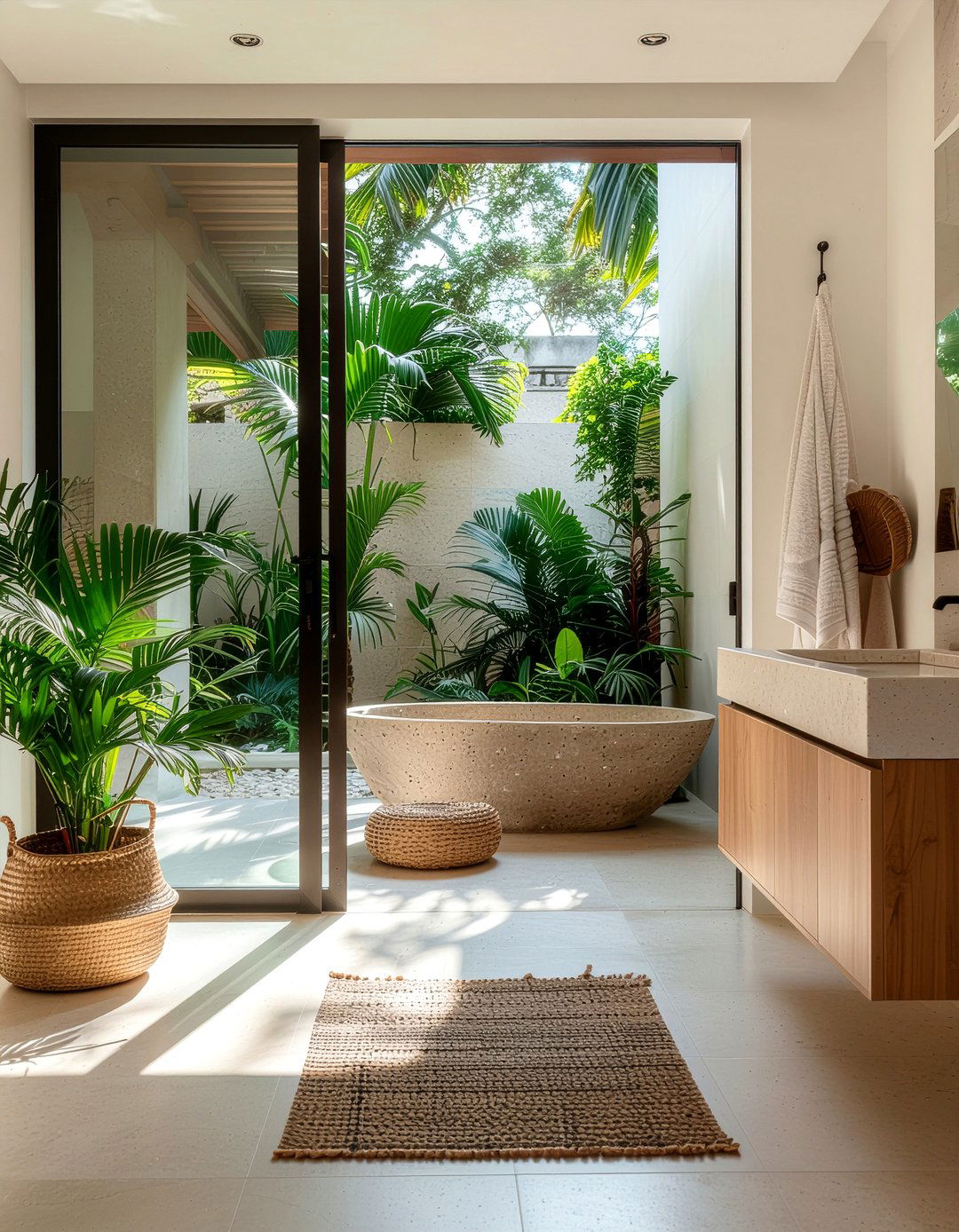 Sliding Glass Door - 30 bathroom natural light ideas