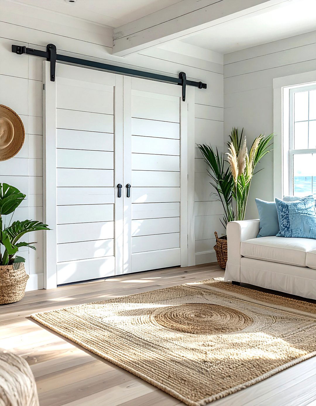 Sliding Shiplap Door - 30 living room door ideas