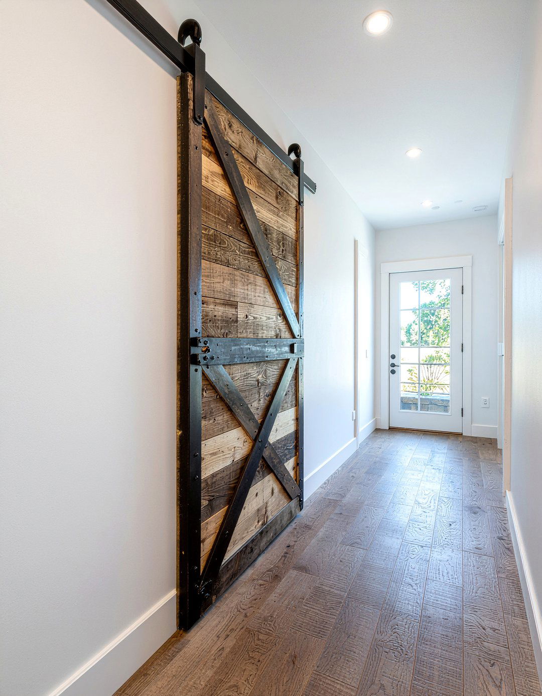 Sliding barn door - 30 bedroom hallway ideas