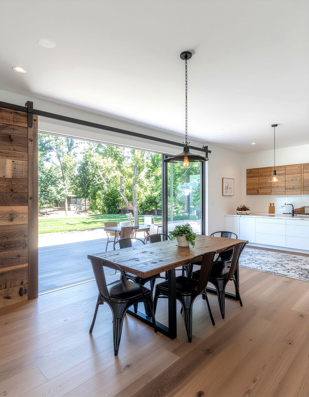 Sliding barn door - 30 countryside dining room ideas