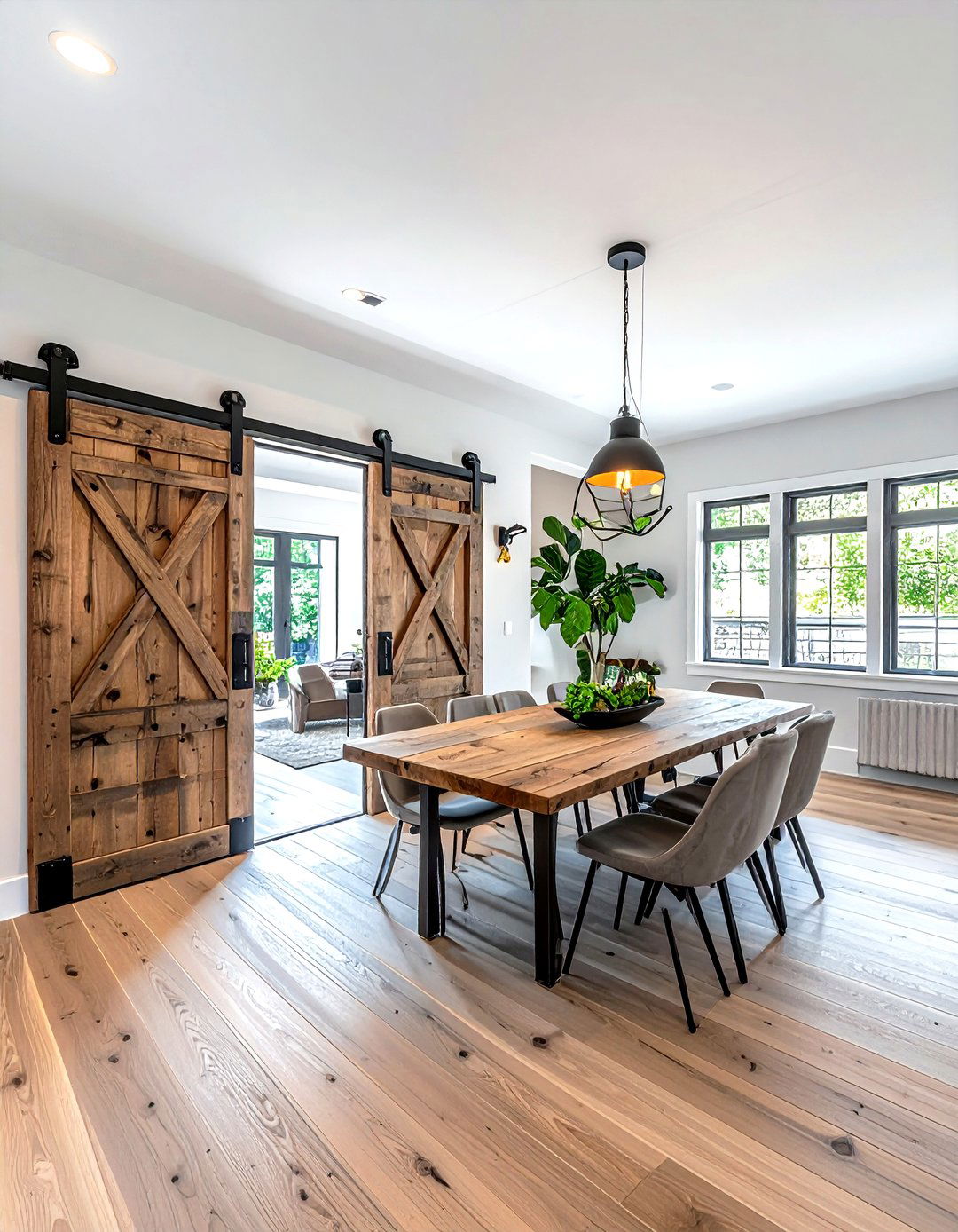 Sliding barn door dining room - 30 Fixer Upper dining room ideas