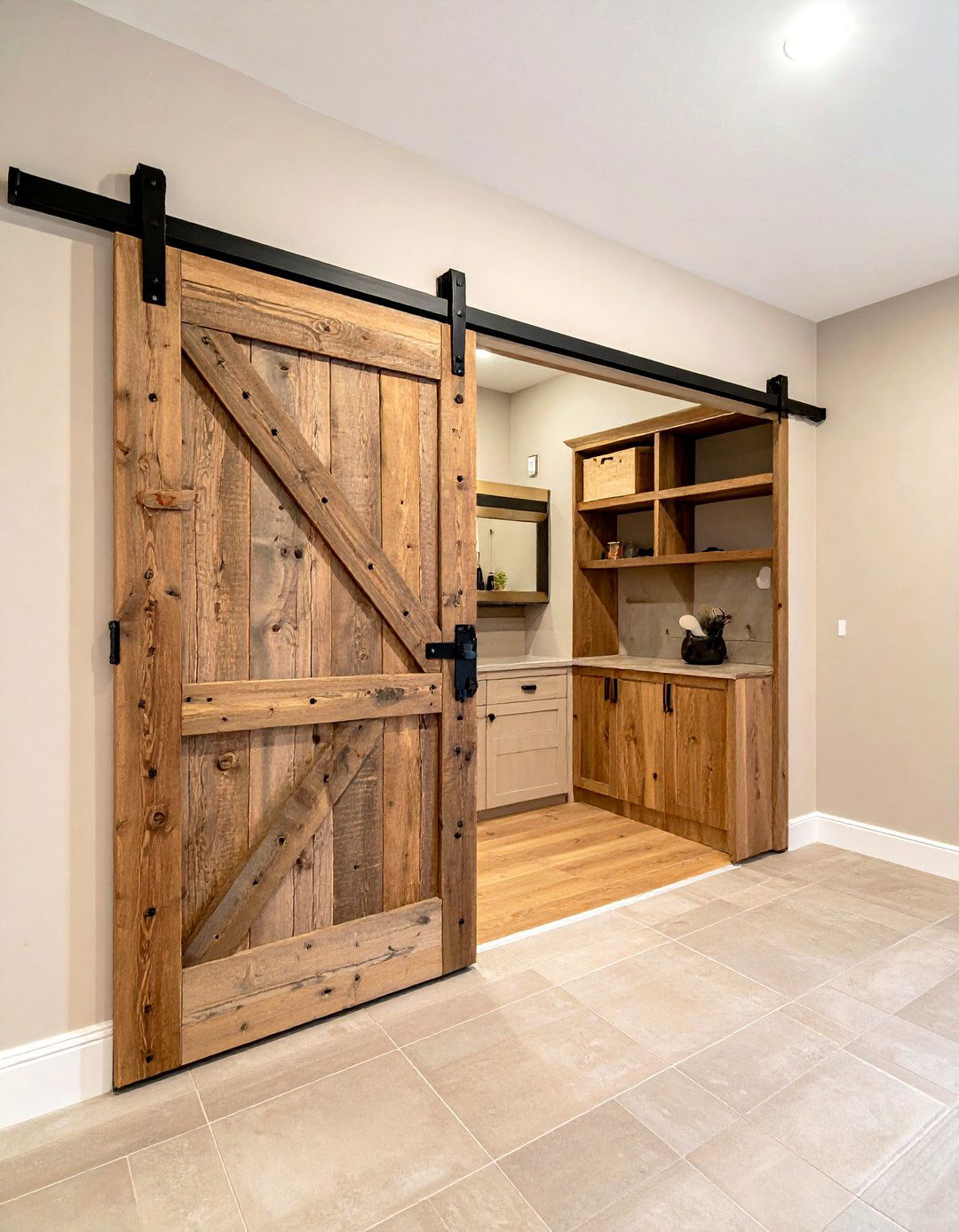 Sliding barn door pantry - 30 kitchen catering kitchen ideas