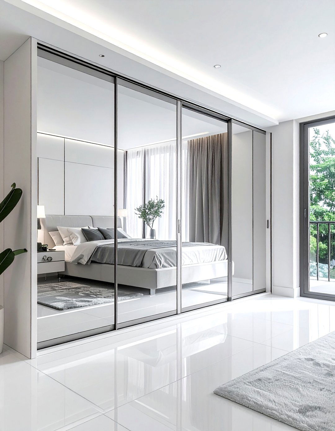 Sliding door cupboard - 30 bedroom creative storage ideas