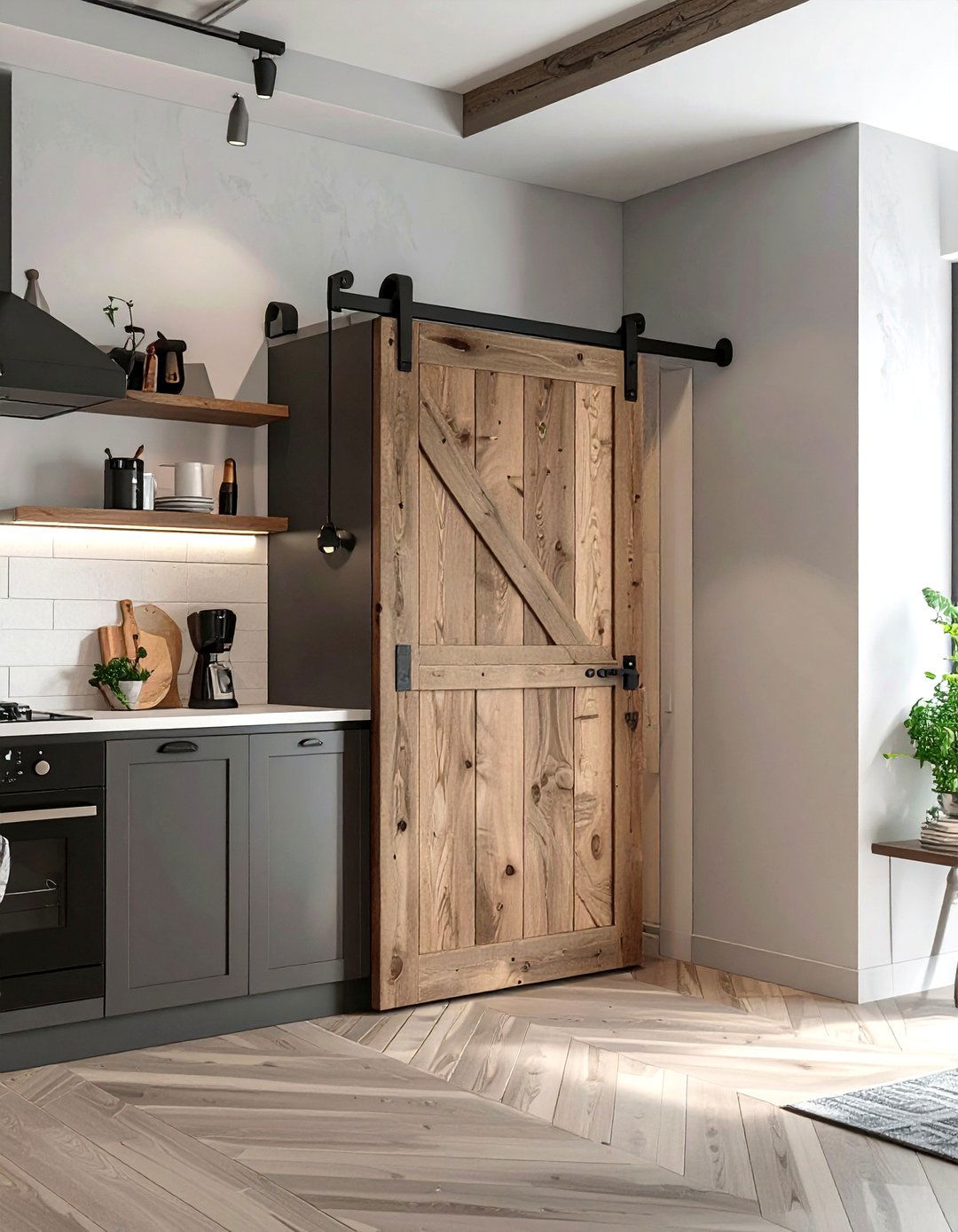 Sliding door tech cupboard - 30 kitchen charging station ideas