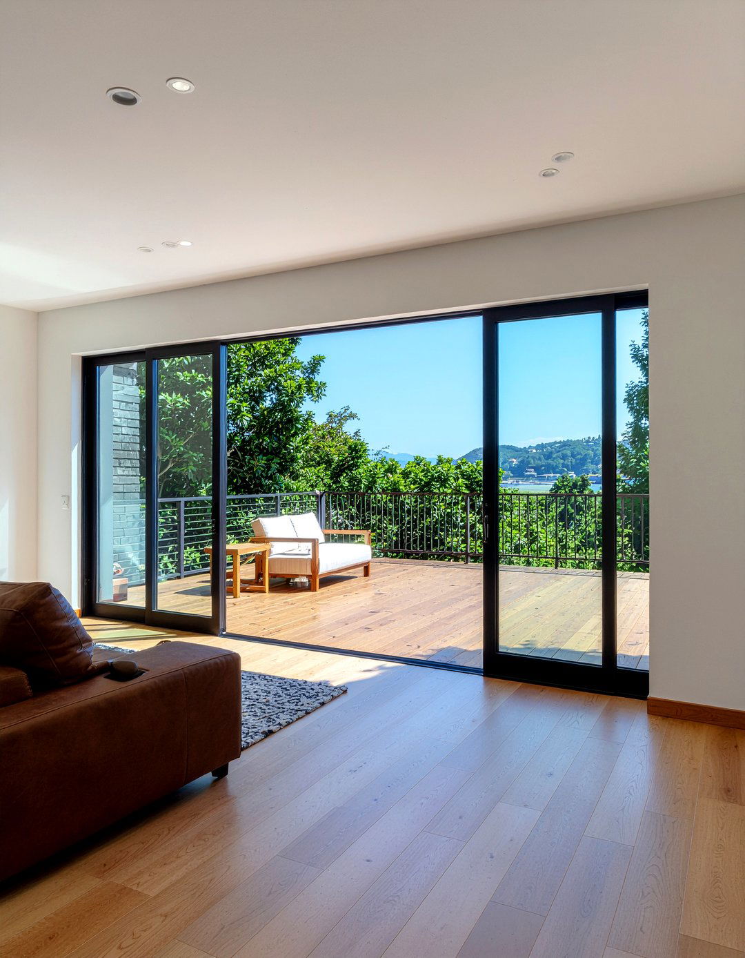 Sliding glass doors - 30 new construction living room ideas