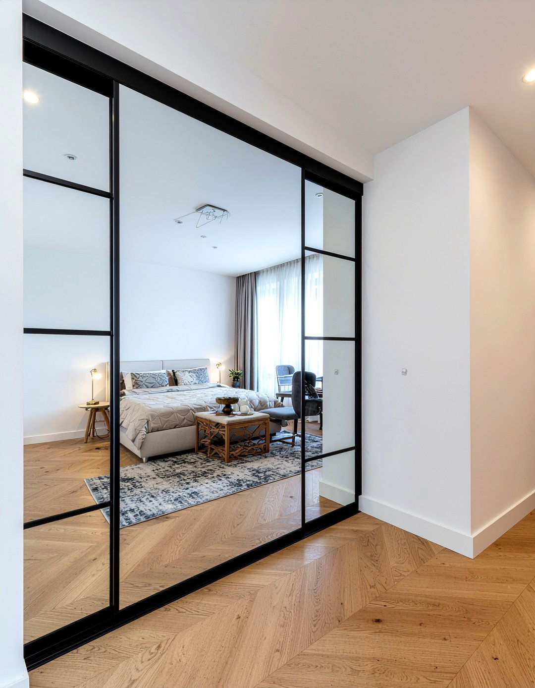 Sliding mirror closet doors - 30 bedroom extendable furniture ideas