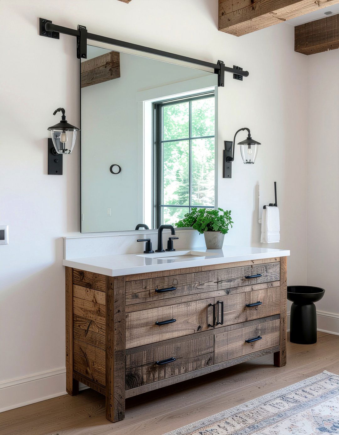 Sliding track bathroom mirror - 30 bathroom mirror statement ideas