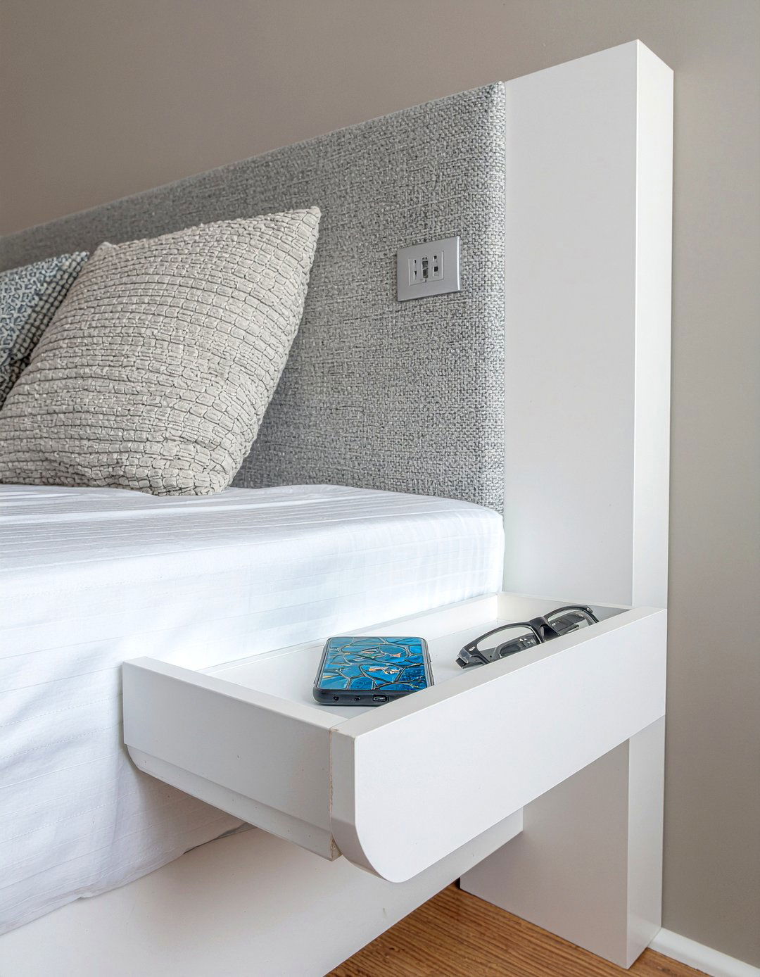 Slim Headboard Storage - 30 bedroom bookcase headboards