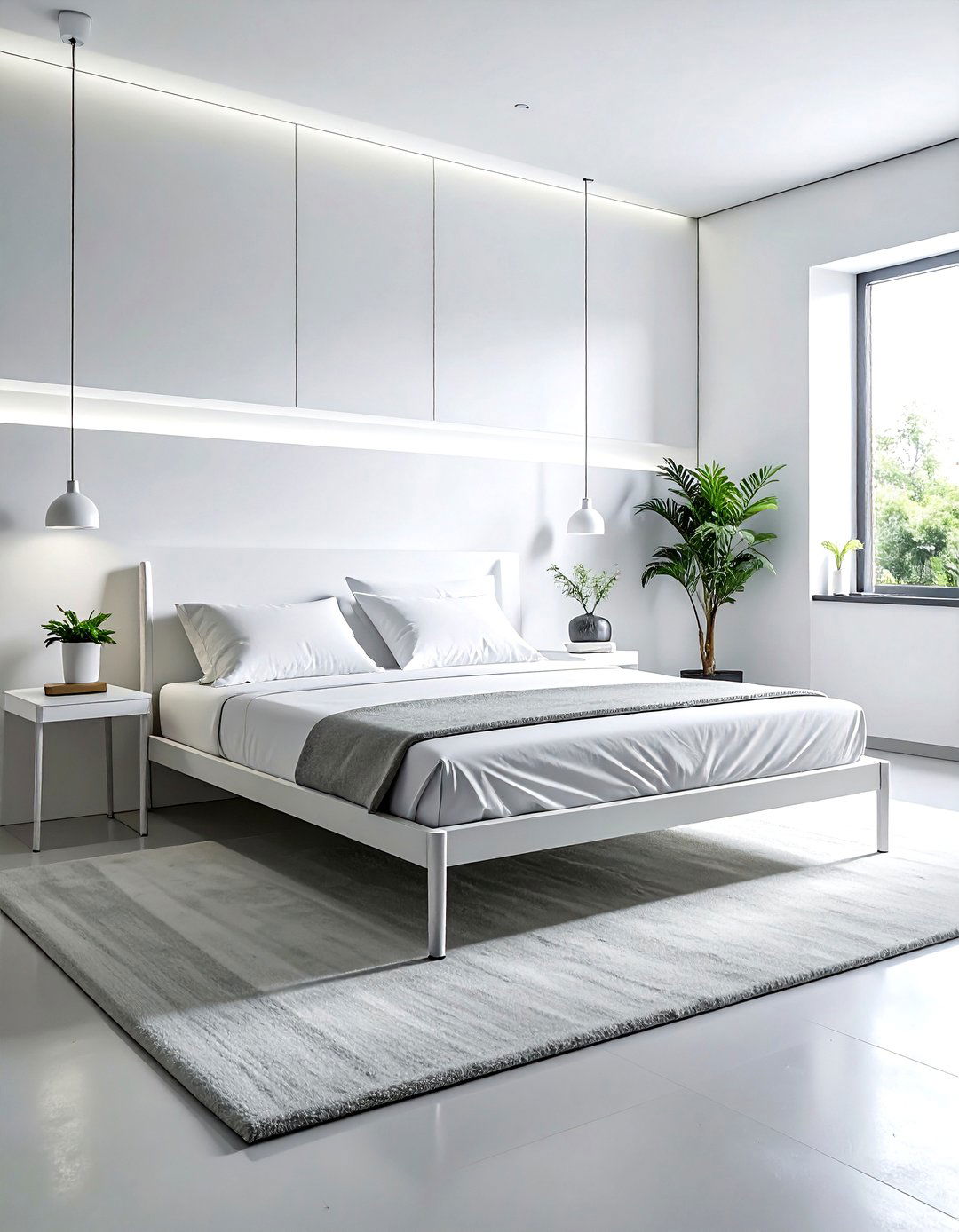 Slim Metal Bed - 30 airy bedroom ideas