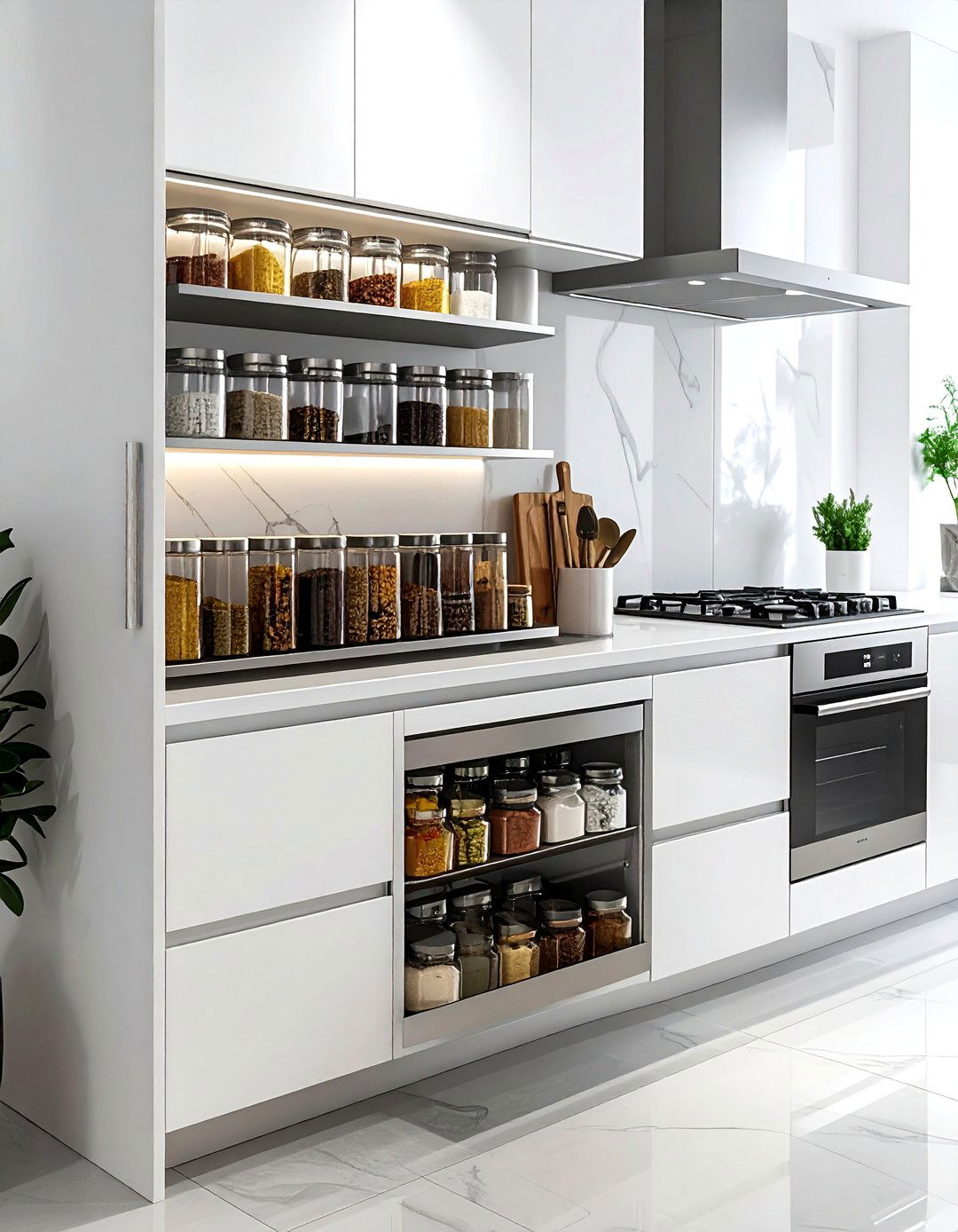 Slim Pull Out Spice Cabinet - 30 tall cabinet kitchen ideas
