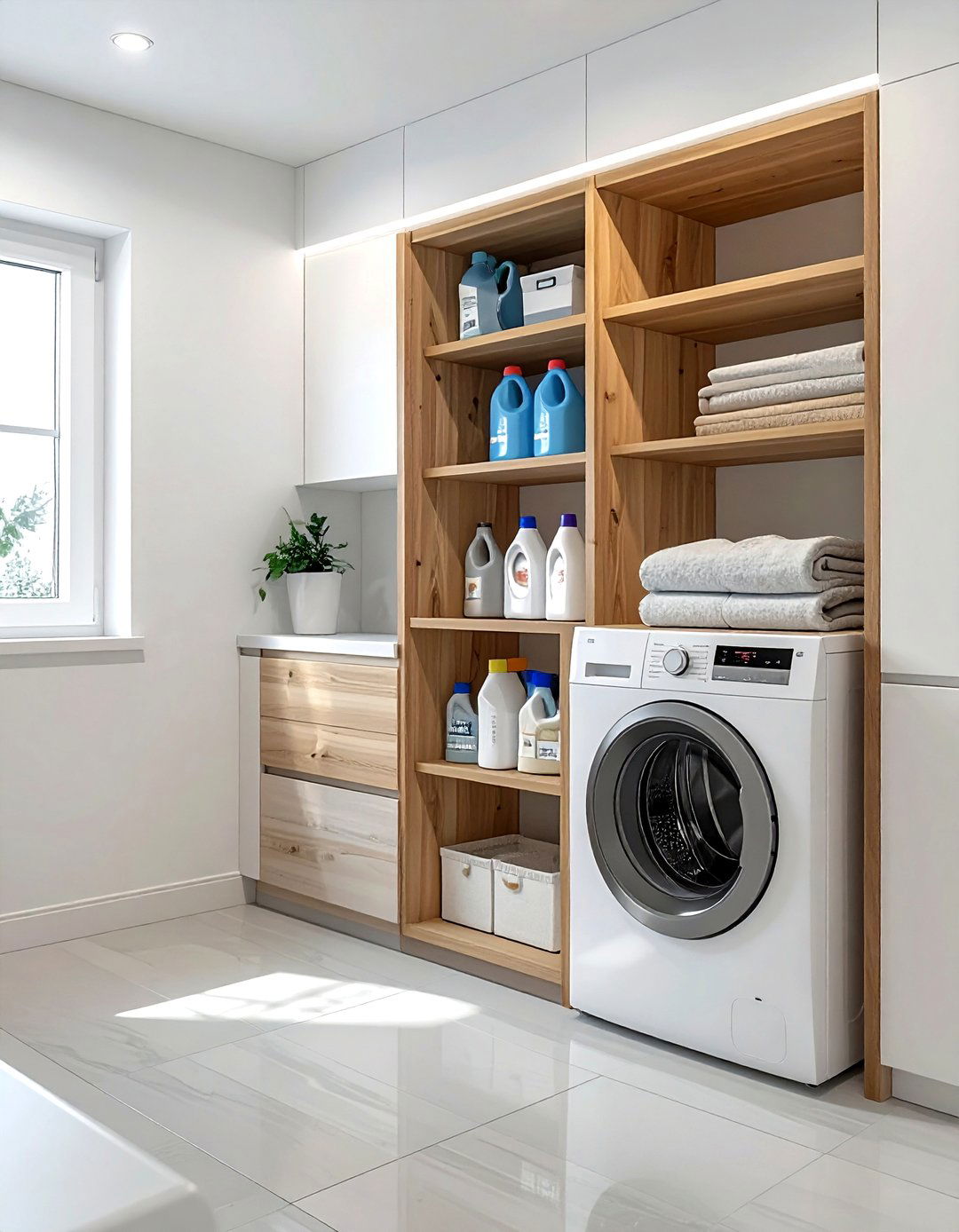 Slim Slide Out Cabinet - 30 laundry room storage ideas