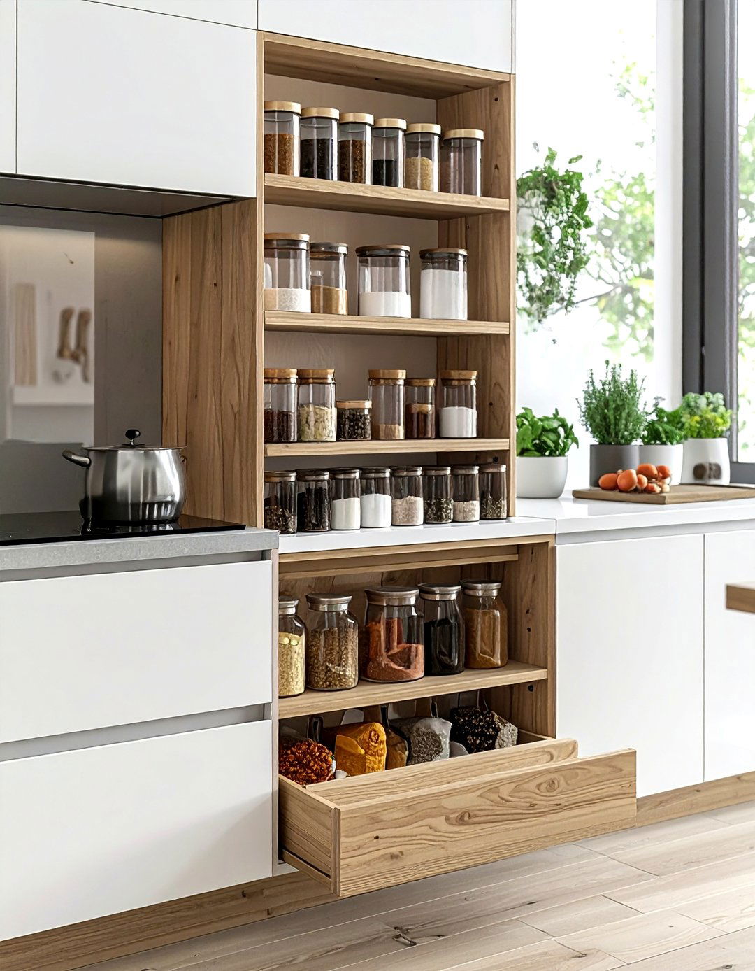 Slim Spice Pull Out - 30 efficient kitchen ideas