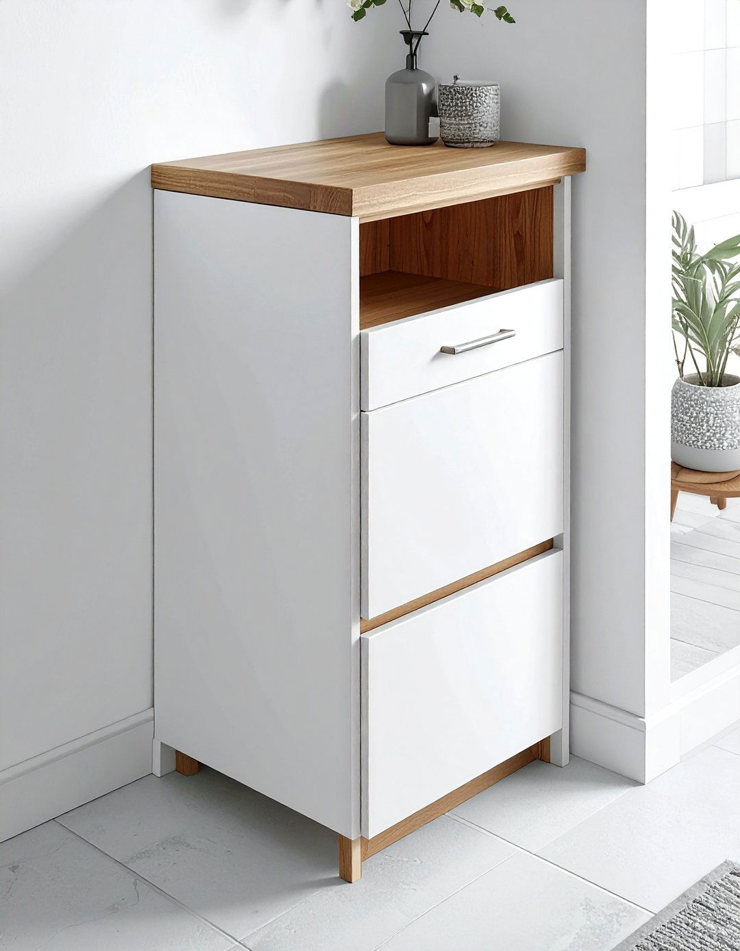 Slim bathroom floor cabinet - 30 bathroom space saving ideas