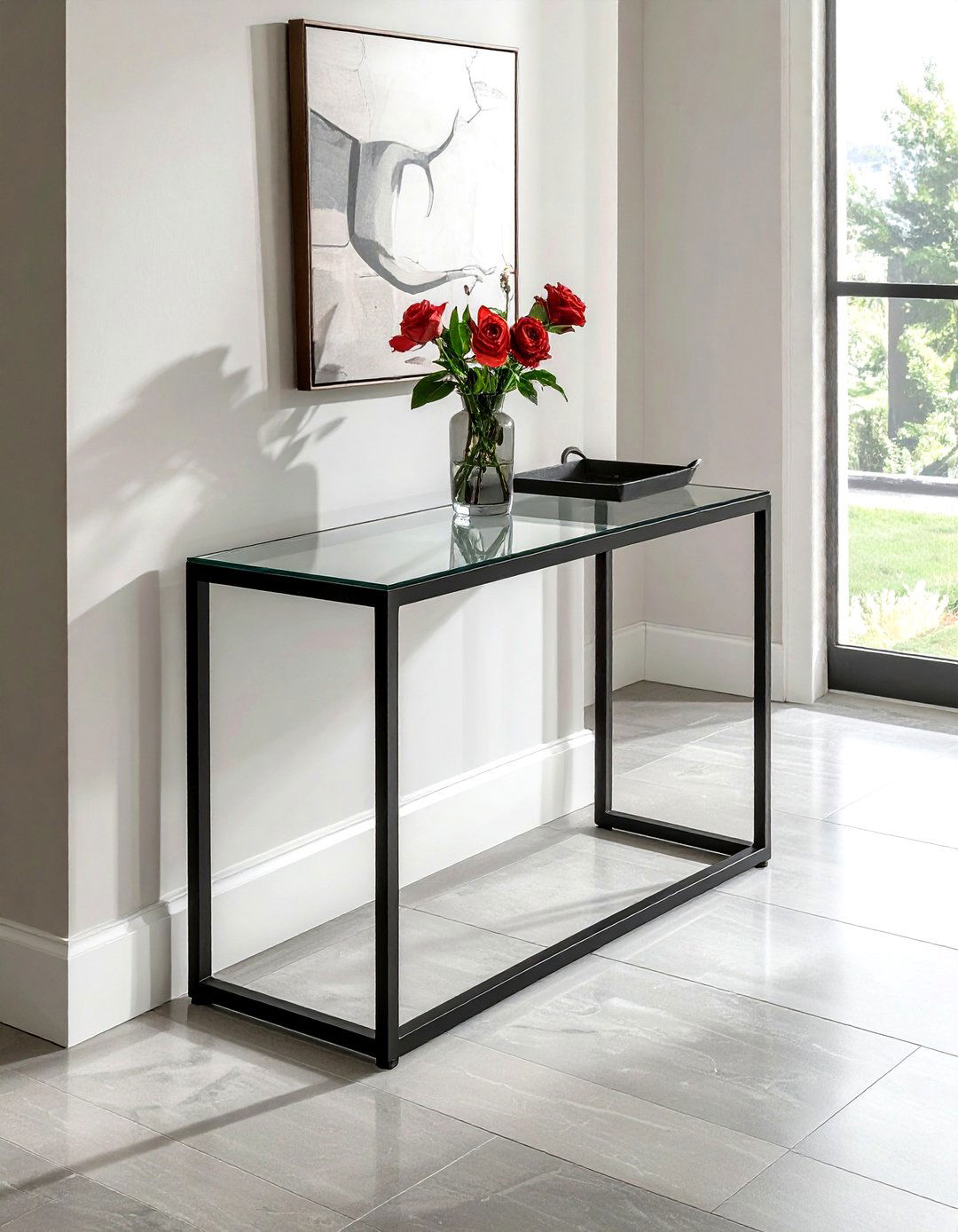 Slim iron entry table - 30 living room iron furniture ideas