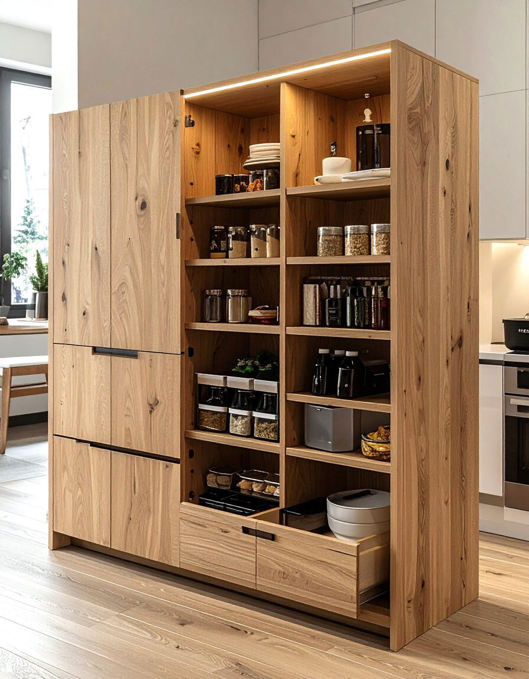 Slim pull out spice rack tech station - 30 kitchen charging station ideas