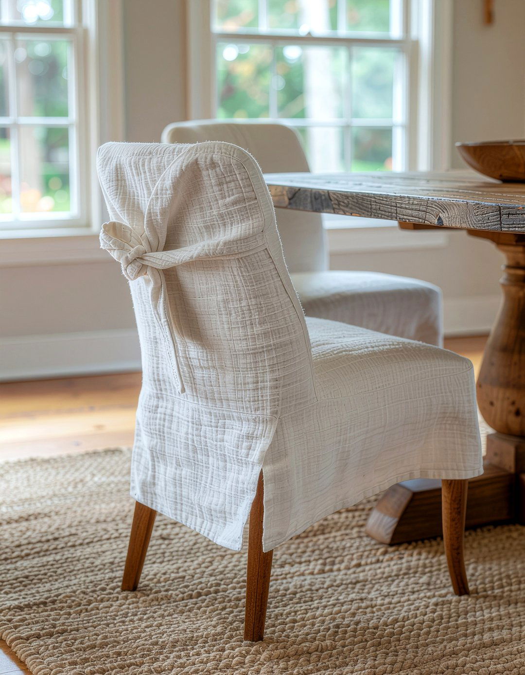 Slipcovered Dining Chair - 30 fabric dining chair ideas