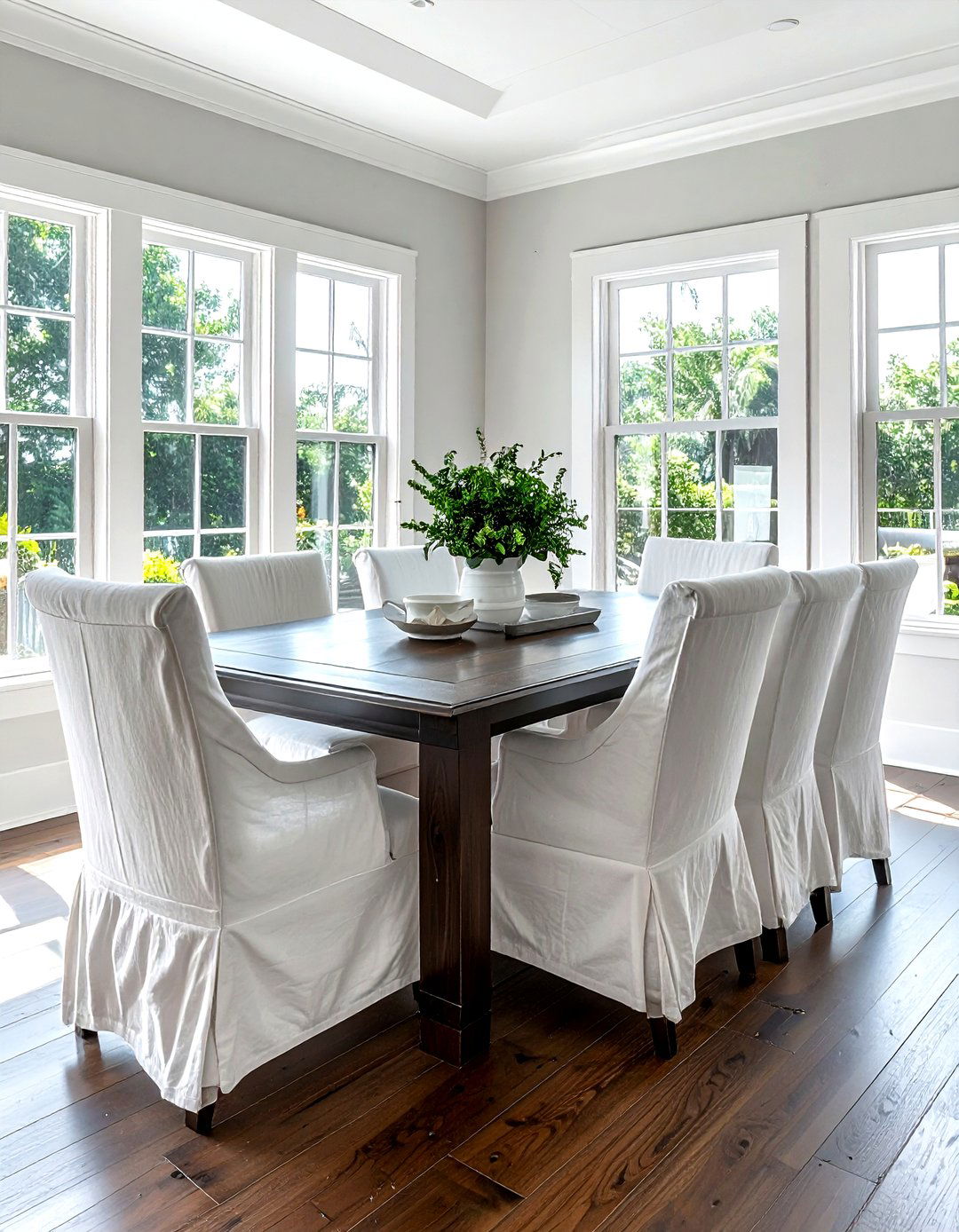 Slipcovered Dining Chair - 30 Nantucket dining room ideas