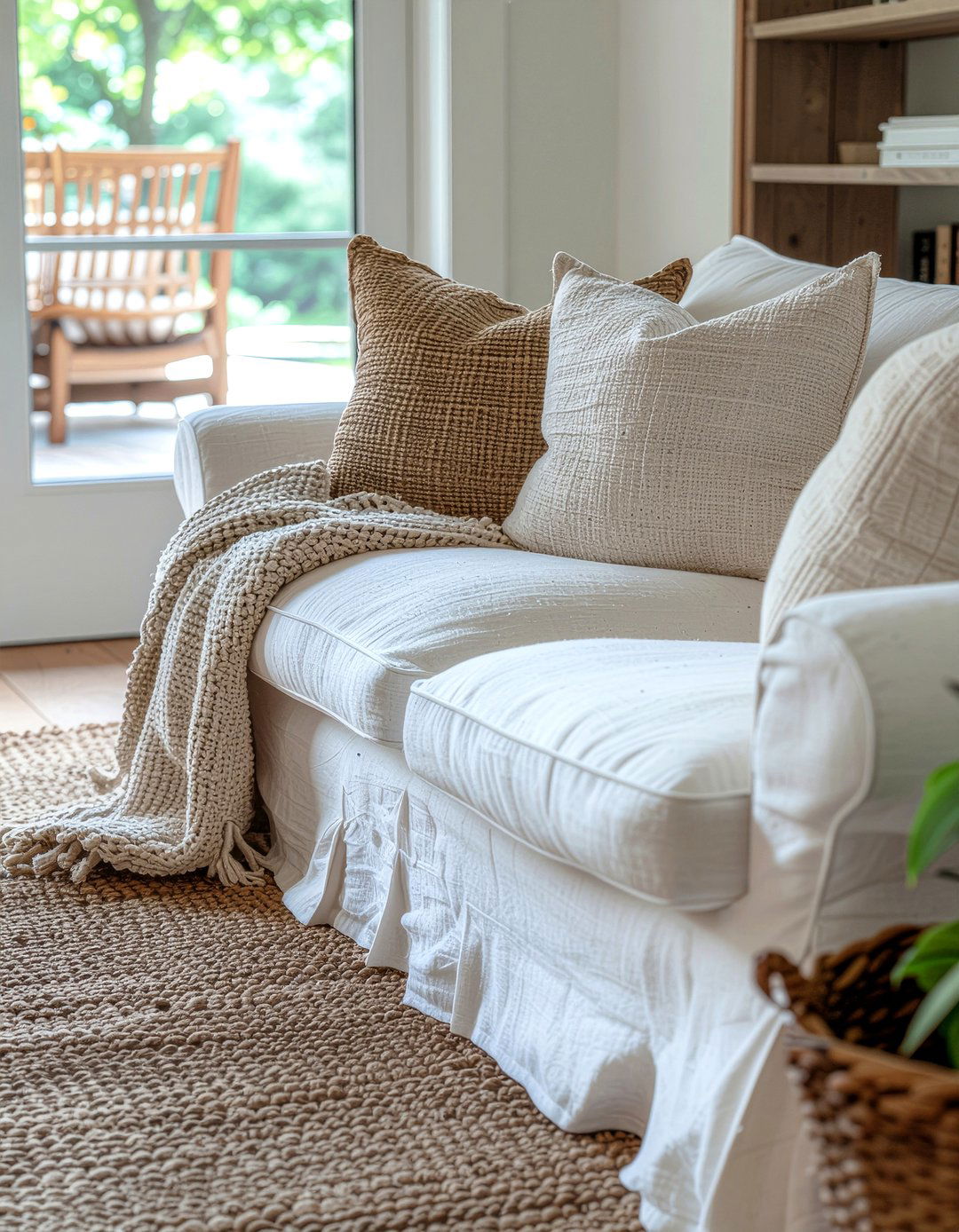 Slipcovered Seating - 30 shabby chic living room ideas