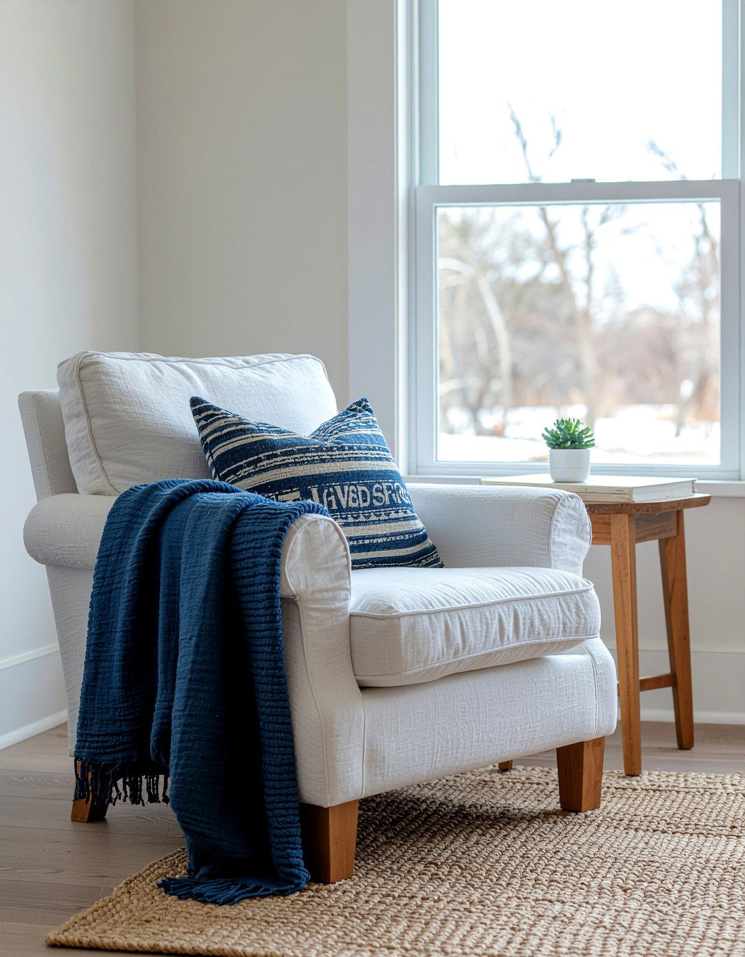 Slipcovered armchair - 30 New England bedroom ideas