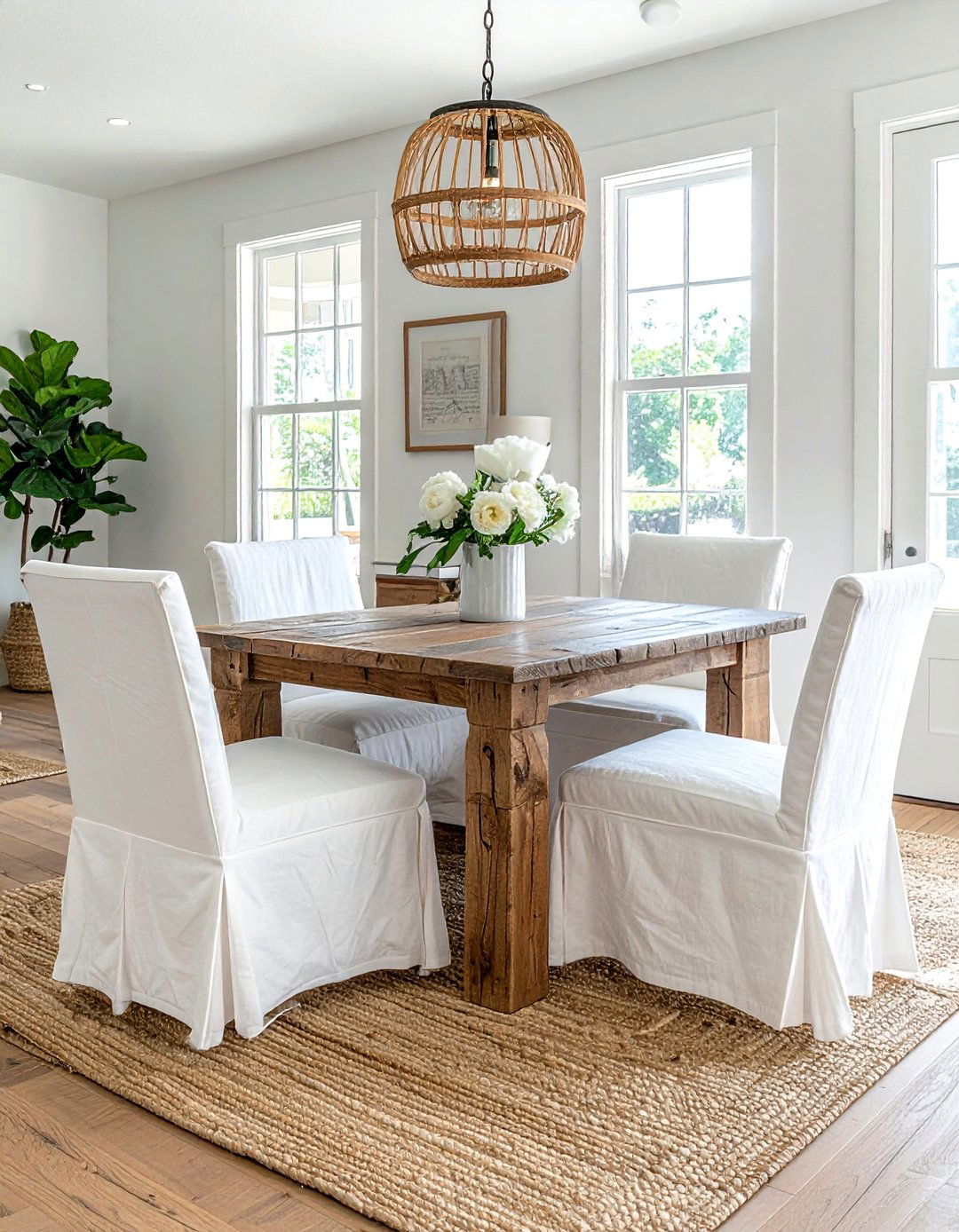 Slipcovered dining chairs - 30 updated traditional dining room ideas