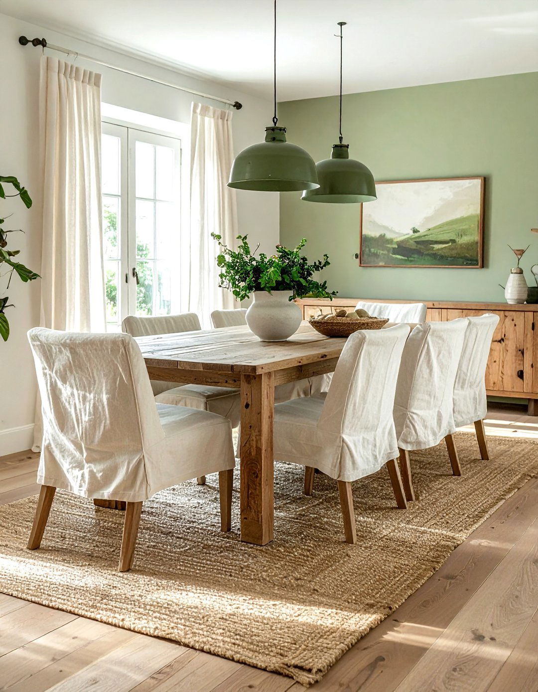 Slipcovered dining chairs - 30 Belgian dining room ideas