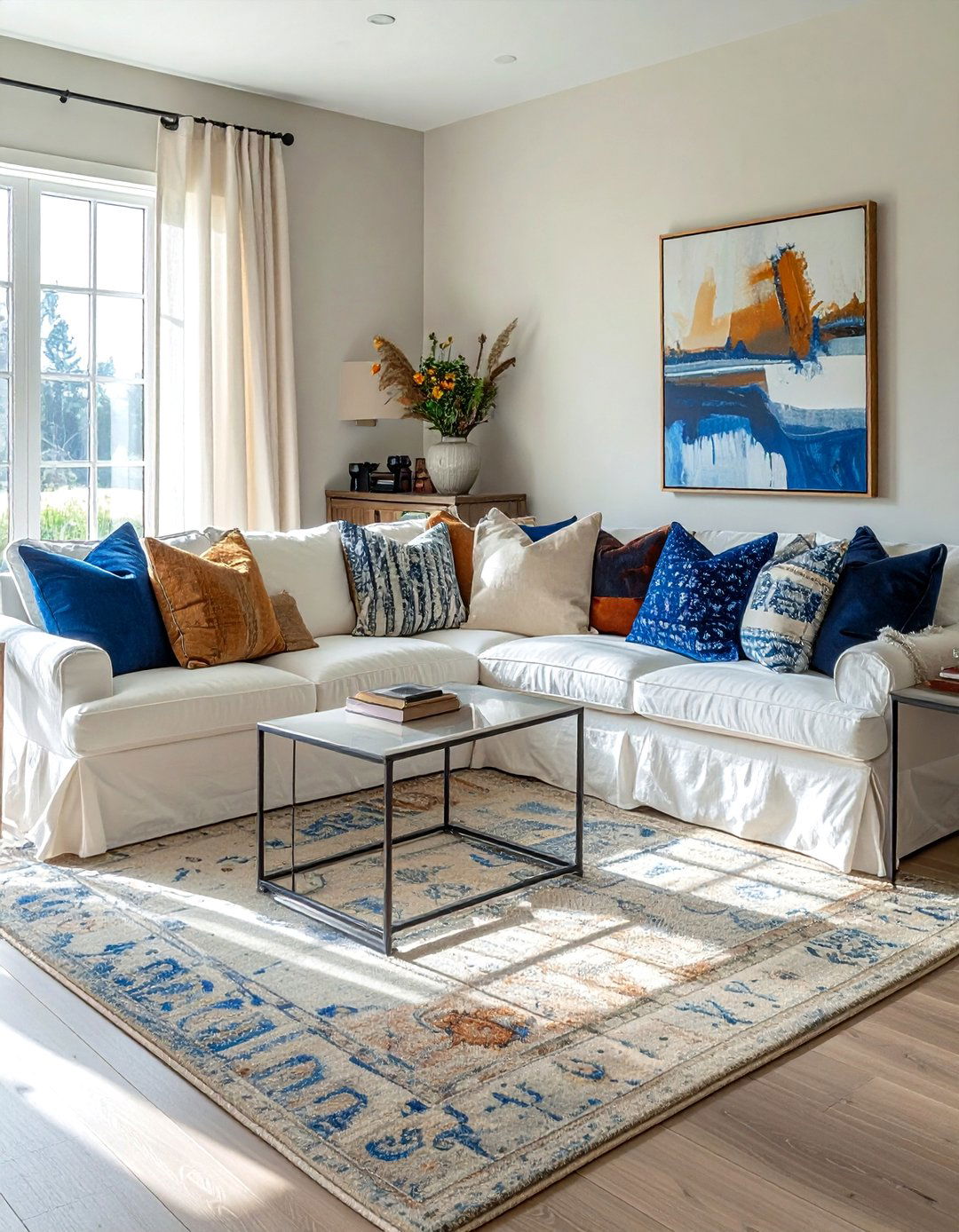 Slipcovered sofa - 30 grandmillennial decor ideas