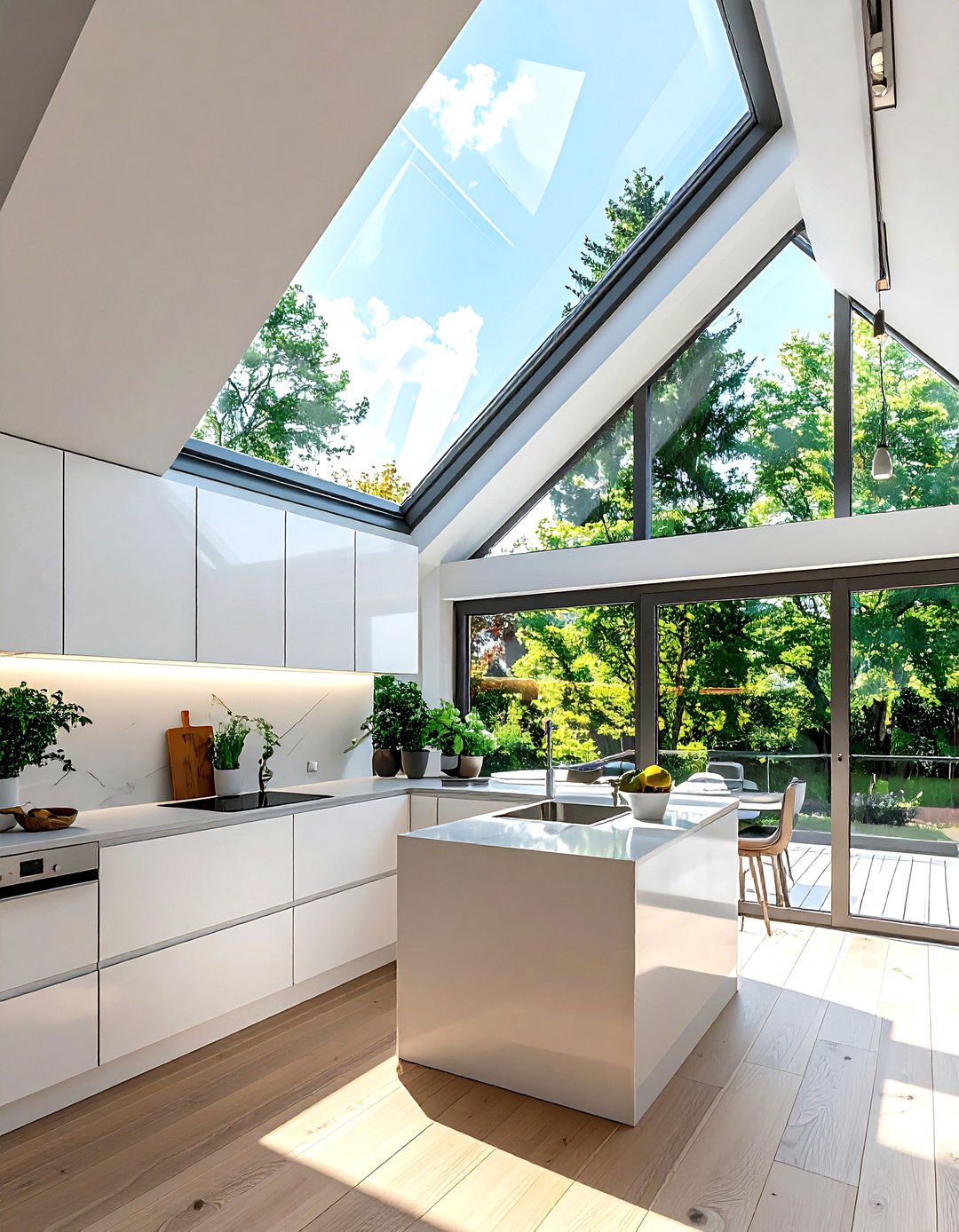 Sloped Ceiling Skylight - 30 kitchen skylight ideas