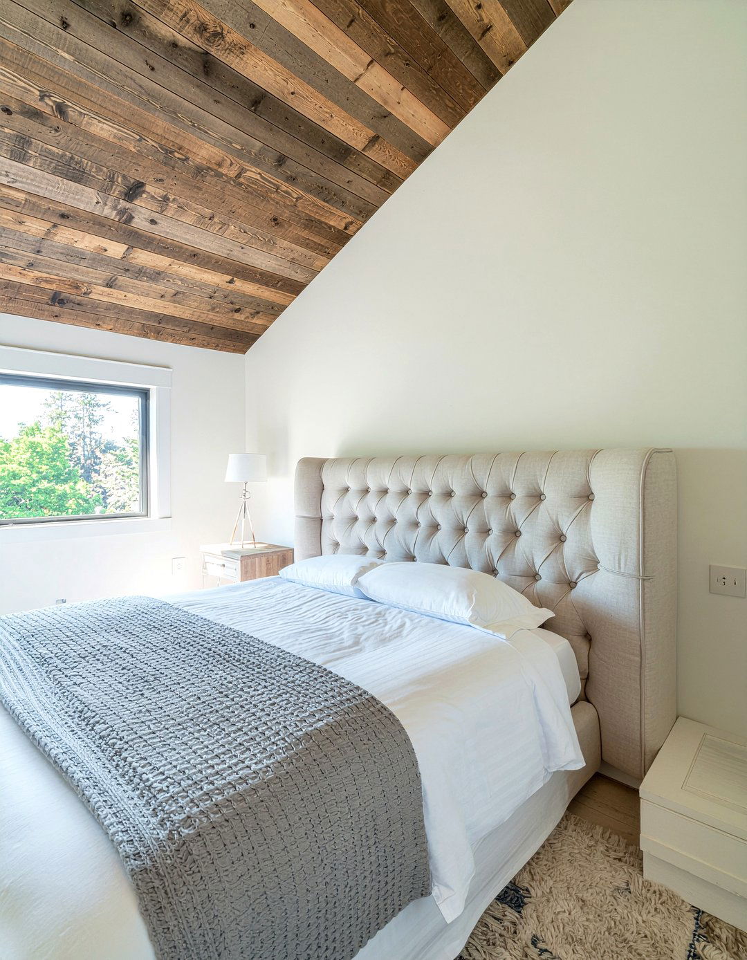 Sloped ceiling accent wall - 30 sloped ceiling bedroom ideas