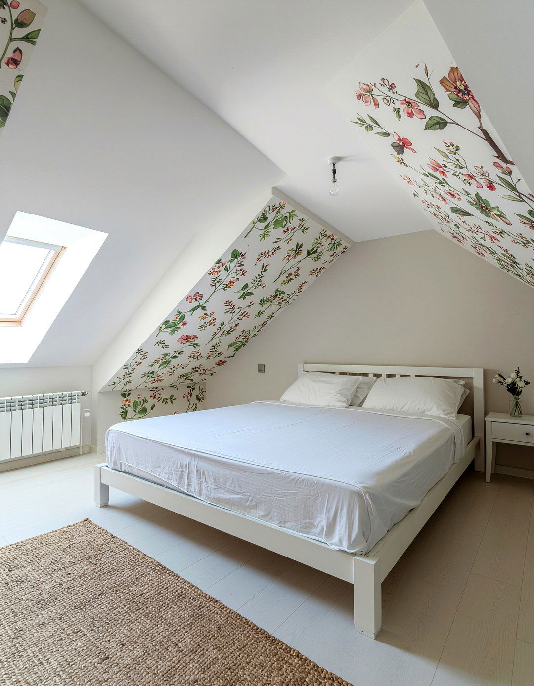 Sloped ceiling wallpaper - 30 sloped ceiling bedroom ideas