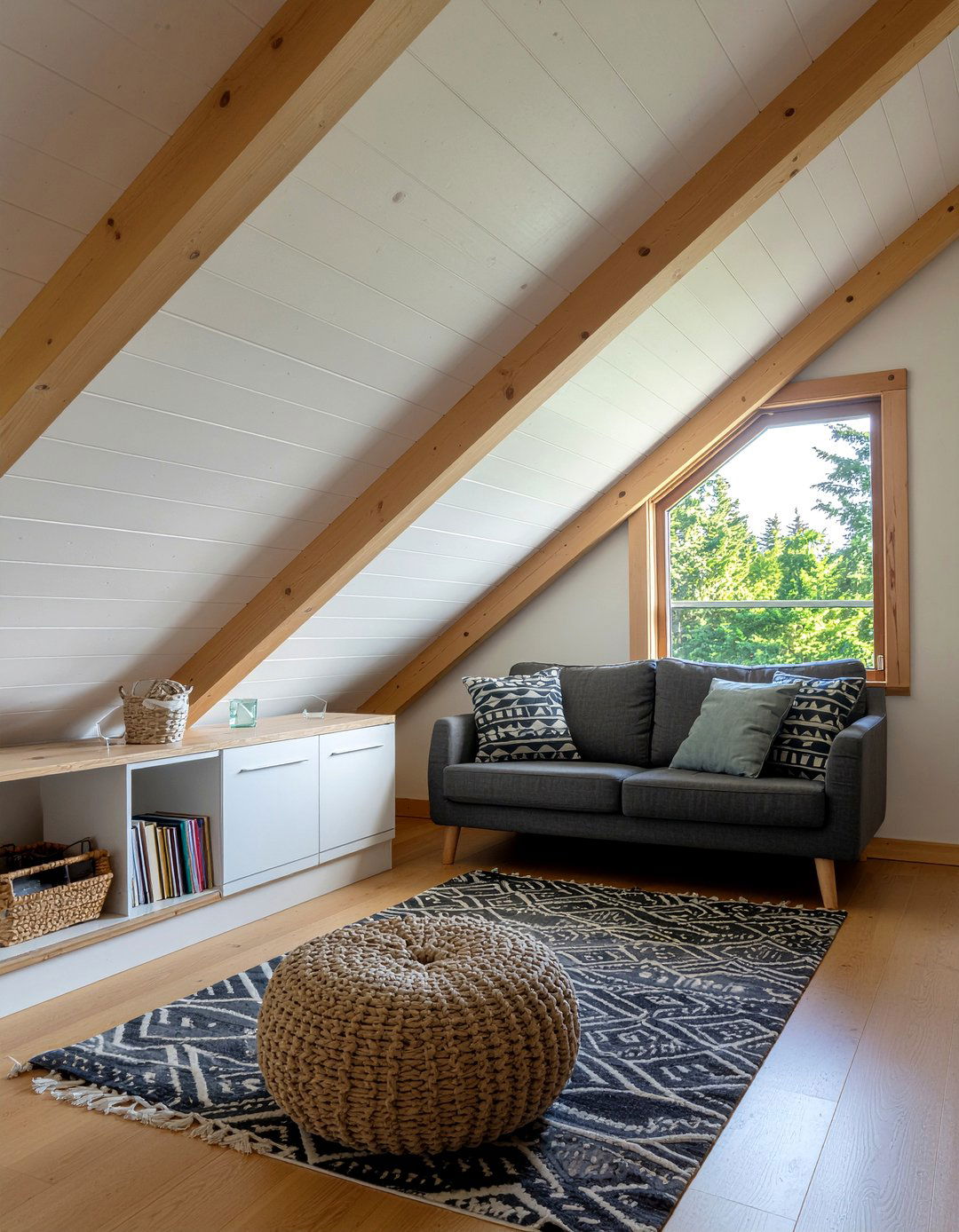 Small A frame living room storage - 30 living room A-frame ideas