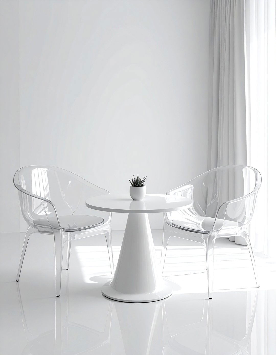 Small Apartment Clear Acrylic Furniture - 30 studio apartment decor ideas