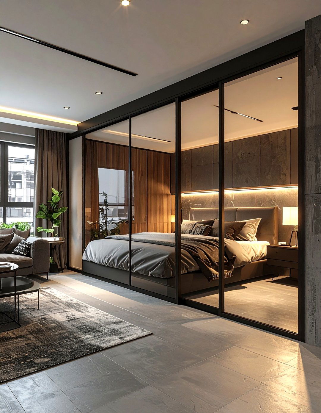 Small Apartment Glass Partition - 30 studio apartment decor ideas