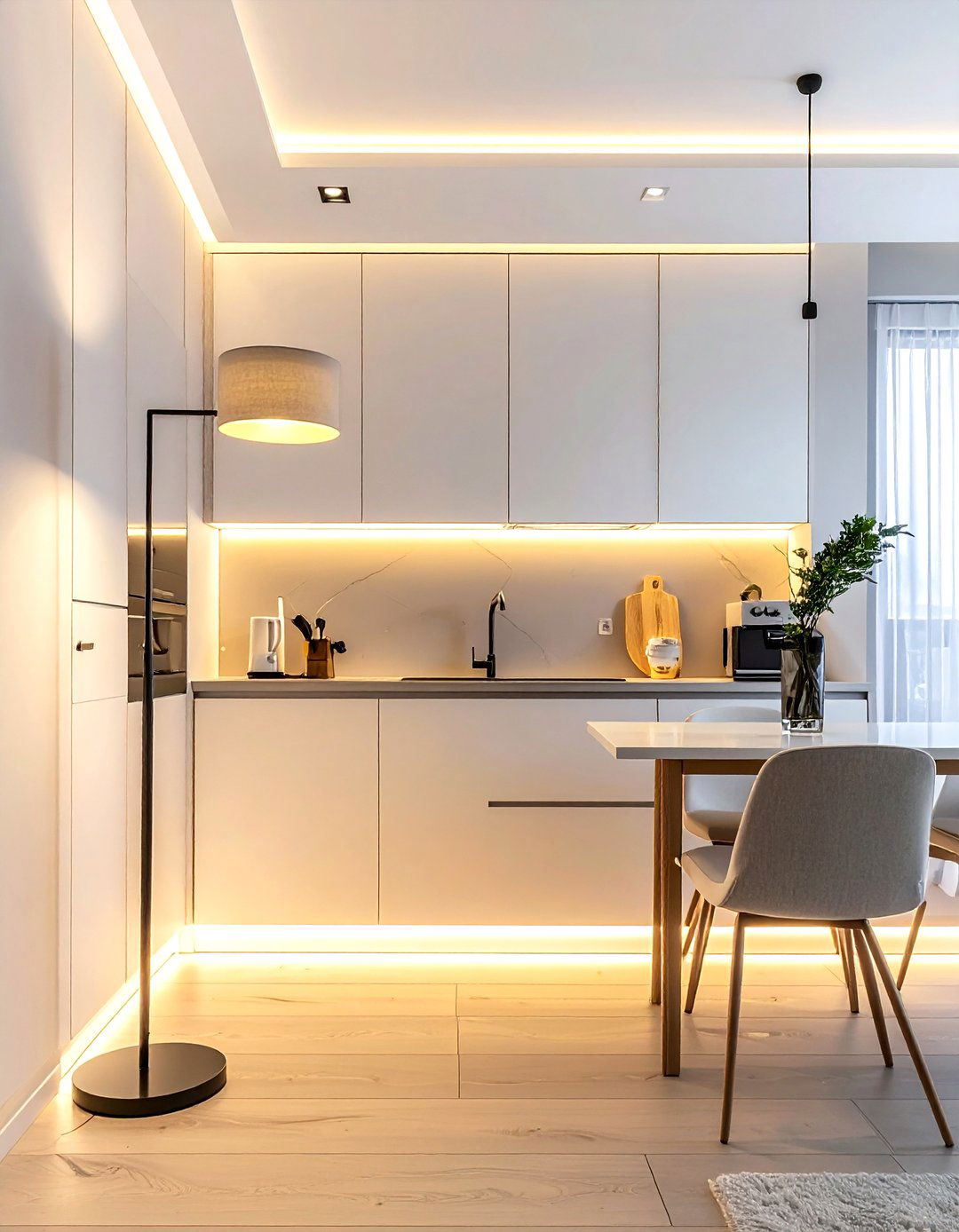 Small Apartment Layered Lighting - 30 studio apartment decor ideas