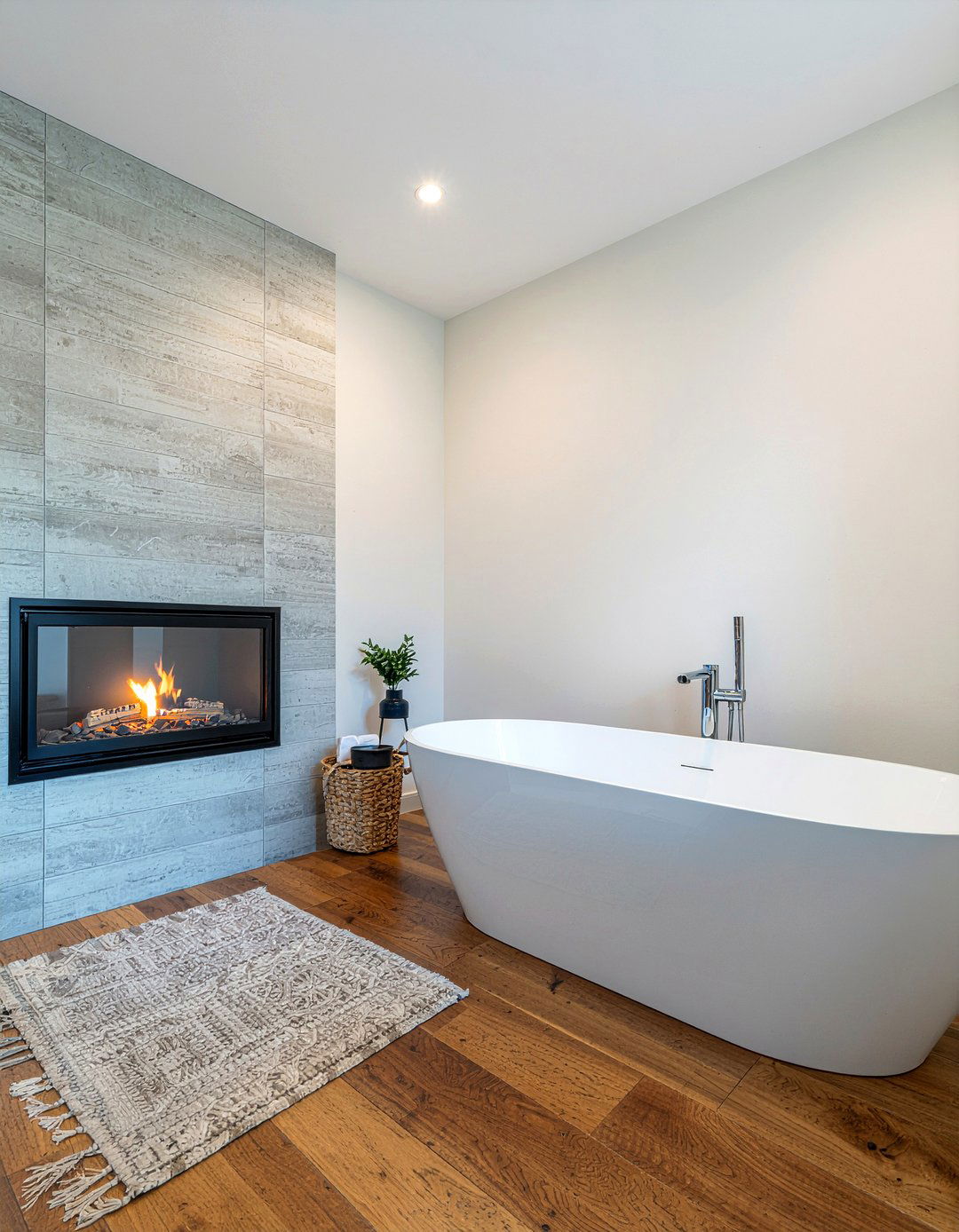 Small Bathroom Layout With Corner Fireplace - 30 freestanding tub with fireplace ideas