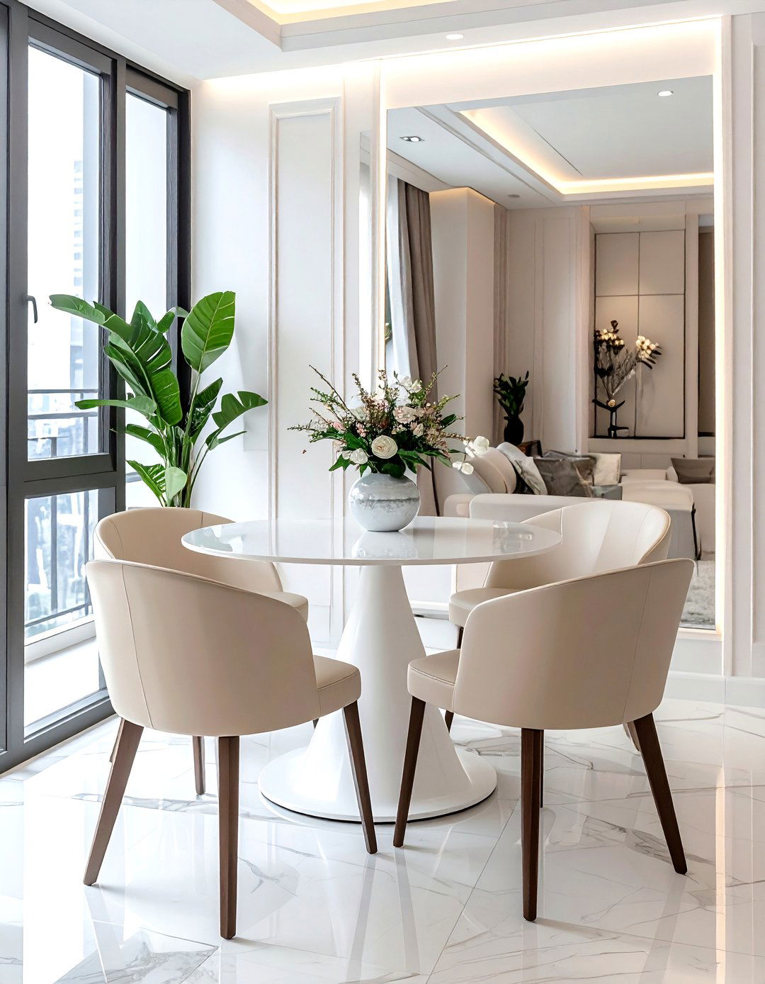 Small Beige White Dining Room - 30 beige and white dining room ideas