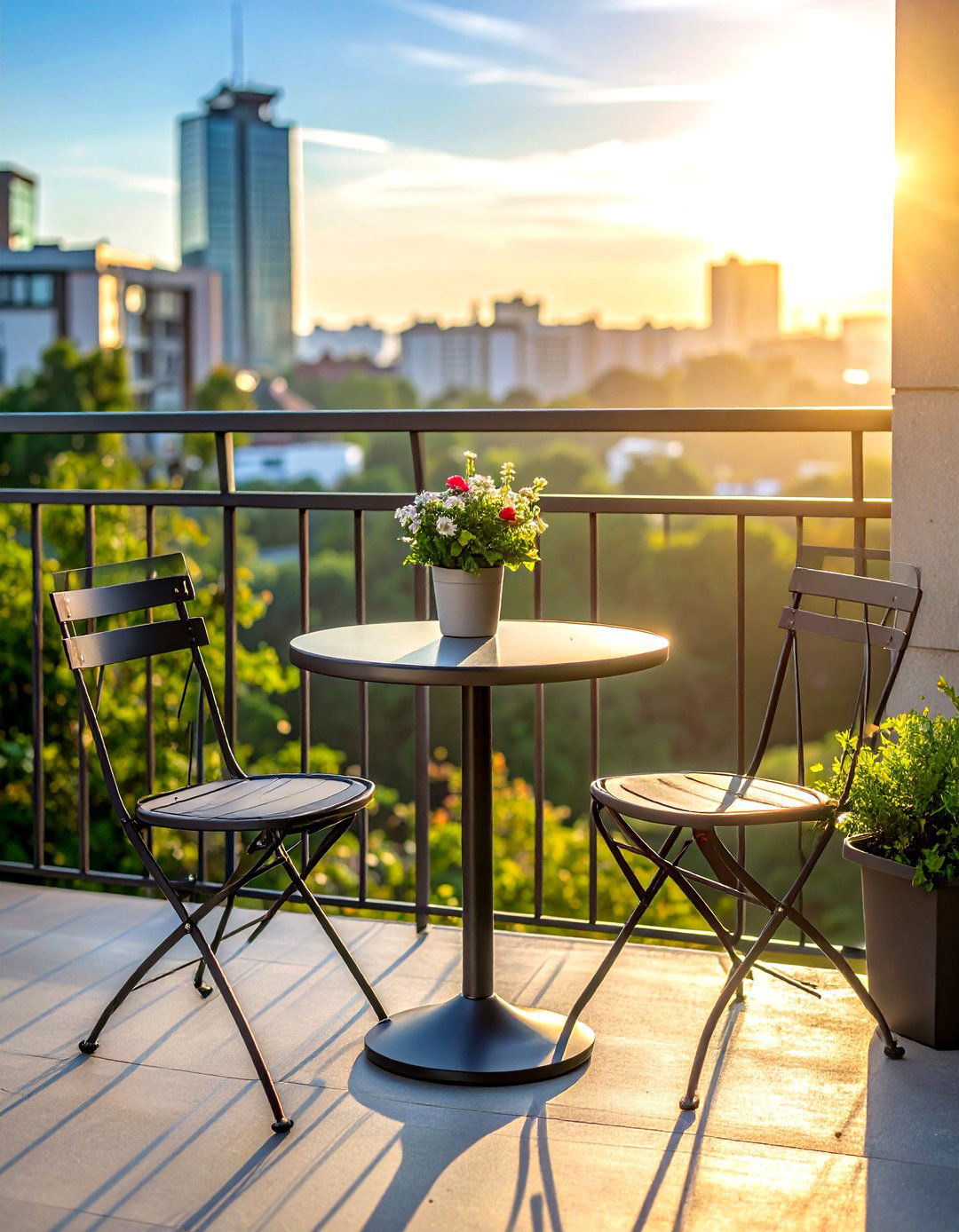 Small Bistro Set - 30 apartment balcony ideas