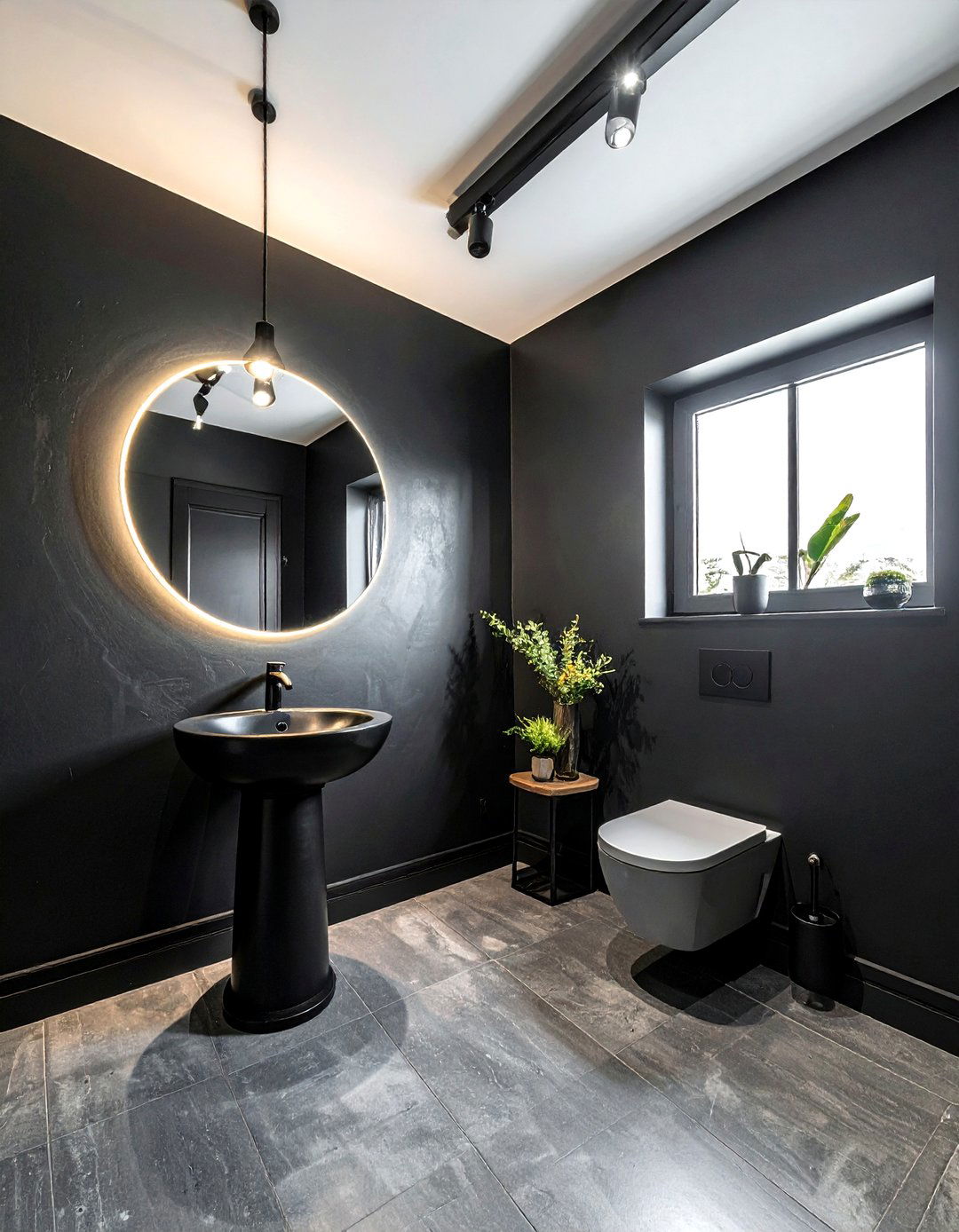 Small Black Bathroom - 30 dark black bathroom ideas